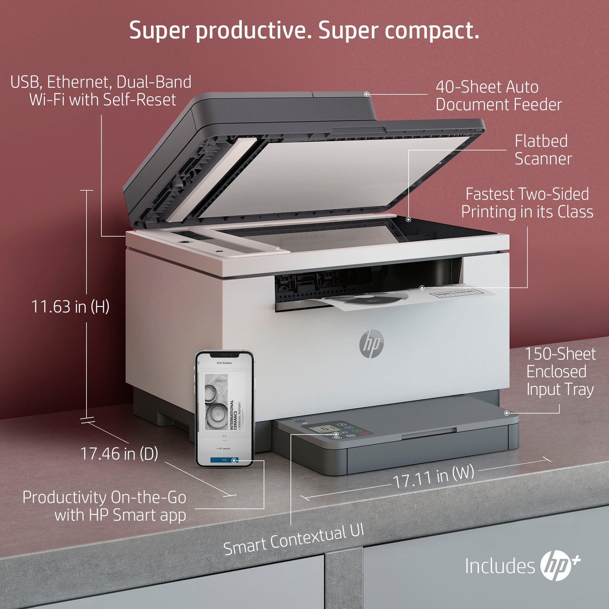 HP Laserprinter LaserJet MFP M234sdwe HP+ Instant inc compatibel