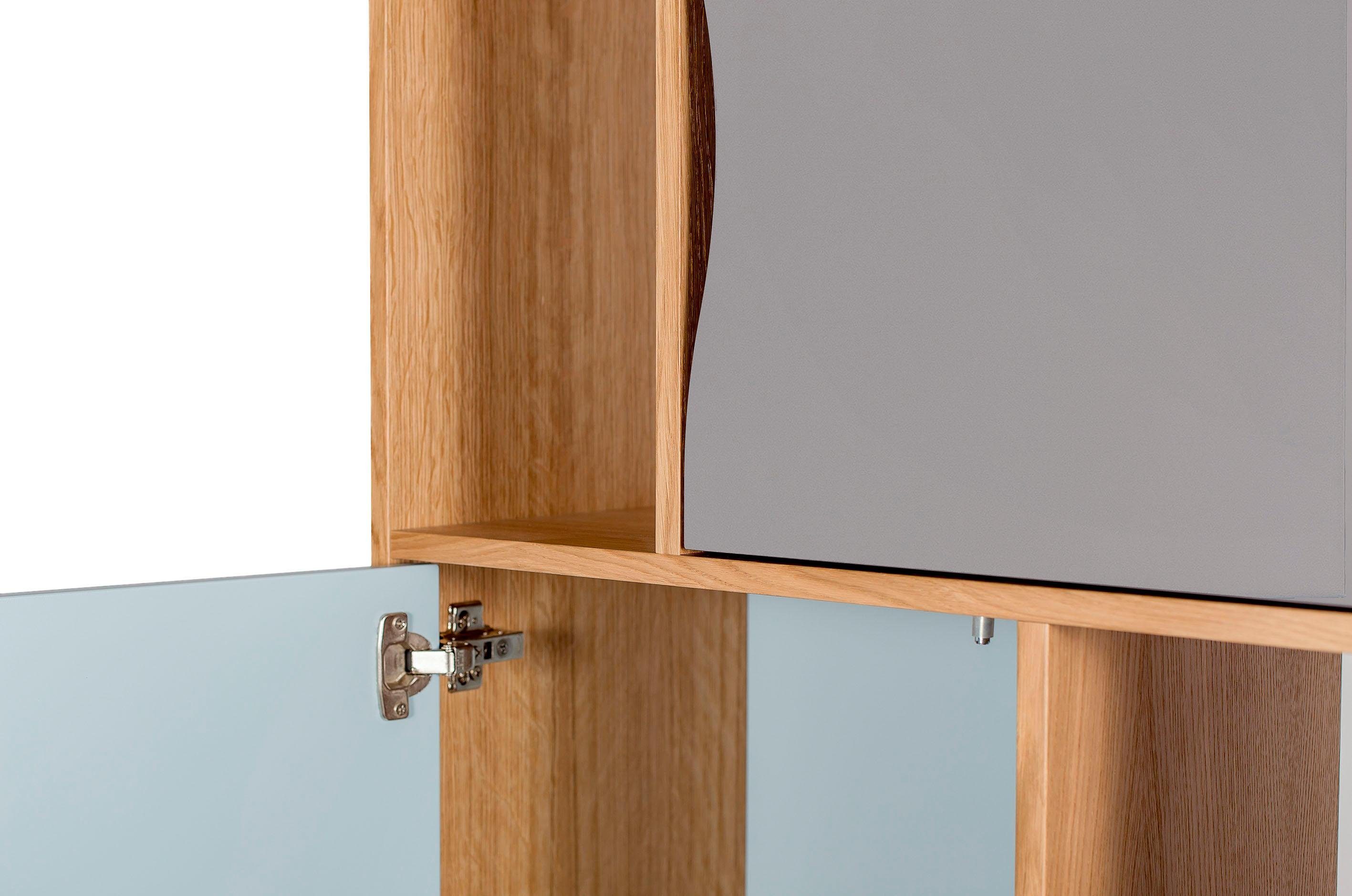Woodman Boekenkast Avon Hoogte 191 cm, houtfineer van eiken, eenvoudig Scandinavisch design