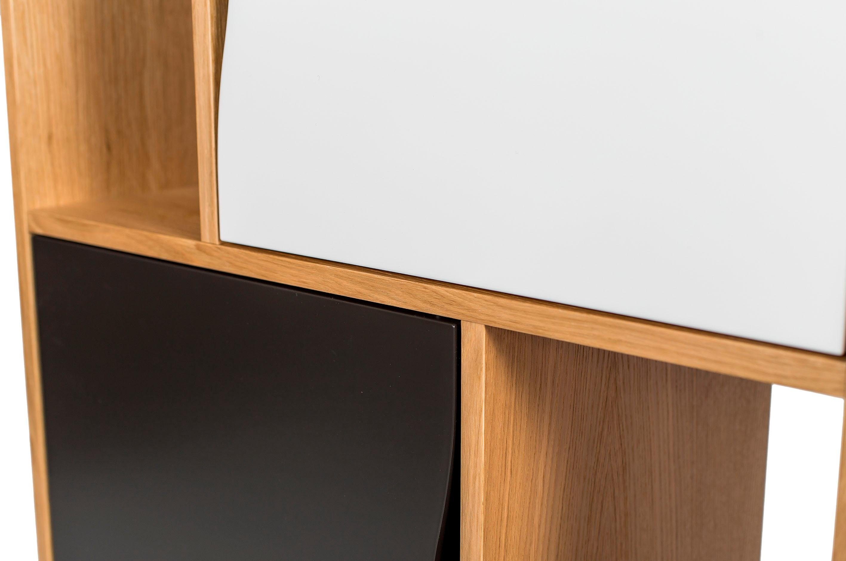 Woodman Boekenkast Avon Hoogte 191 cm, houtfineer van eiken, eenvoudig Scandinavisch design