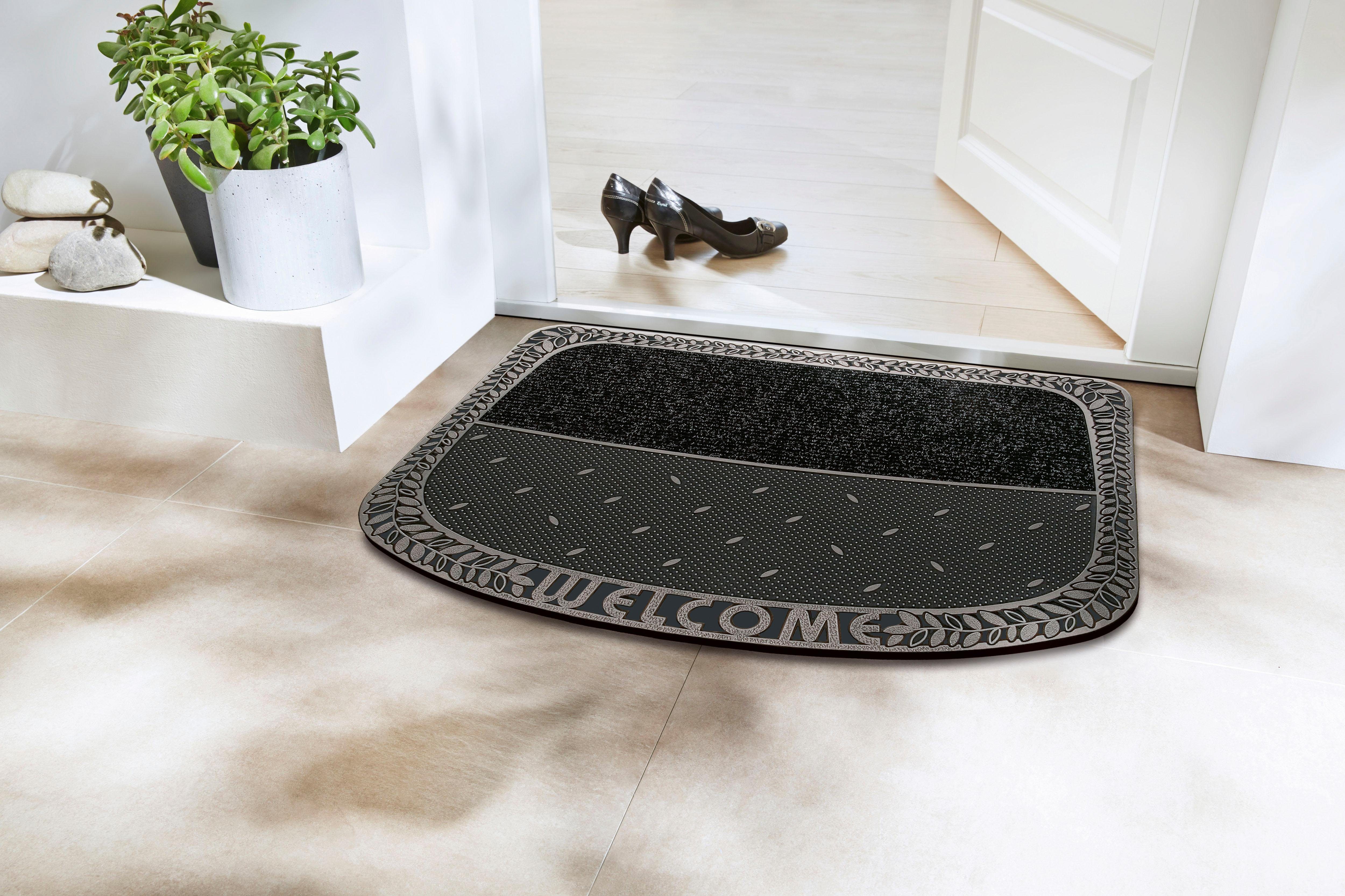 Home2Fashion Mat TC Clean Tendri, Welcome Vuilafstotende mat, met tekst, robuust, geschikt voor binnen en buiten