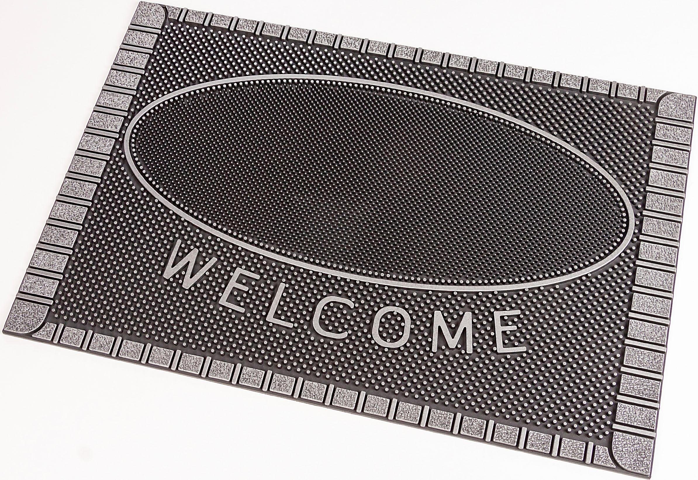 Home2Fashion Mat SC Clean Welcome Vuilafstotende mat, met tekst, robuust, geschikt voor binnen en buiten