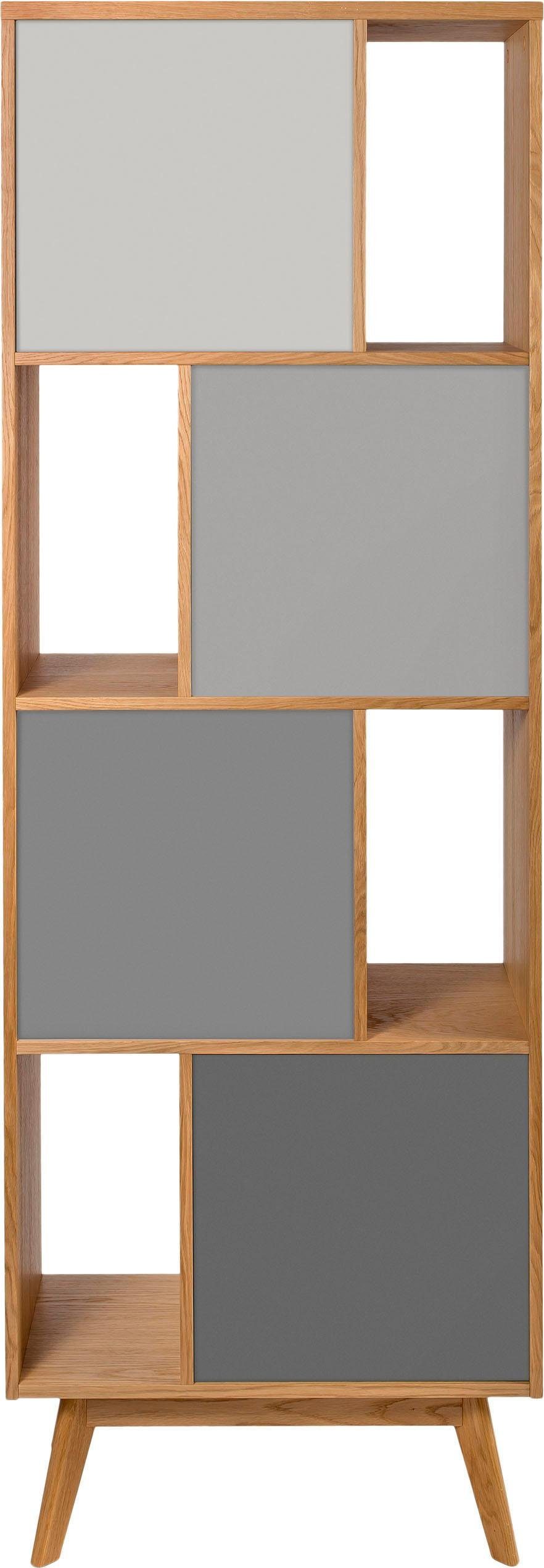 Woodman Boekenkast Avon Hoogte 191 cm, houtfineer van eiken, eenvoudig Scandinavisch design