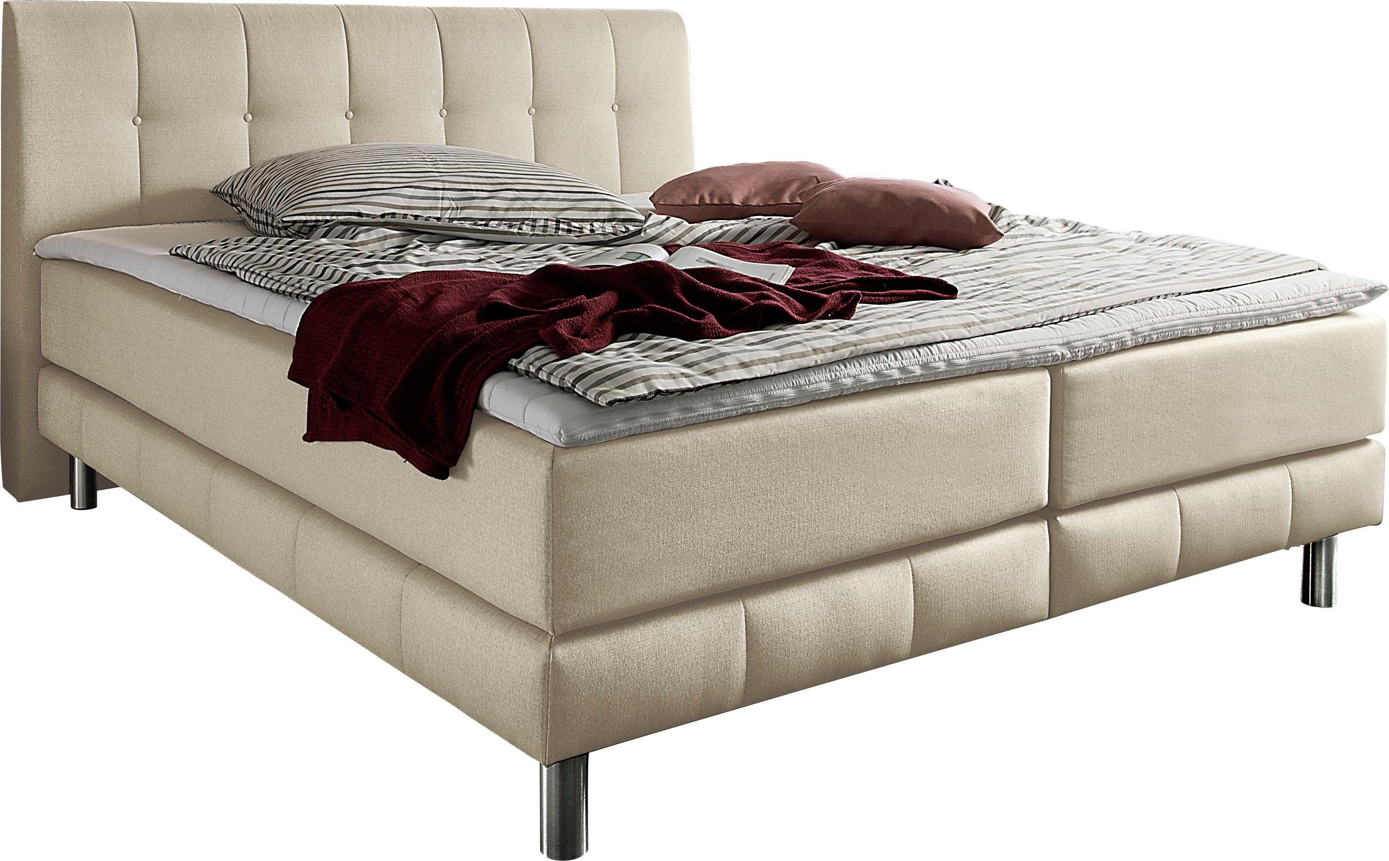 Places of Style Boxspring Cafone incl. topmatras, 5 breedtes, 3 matrassoorten en 3 hardheden ter keuze