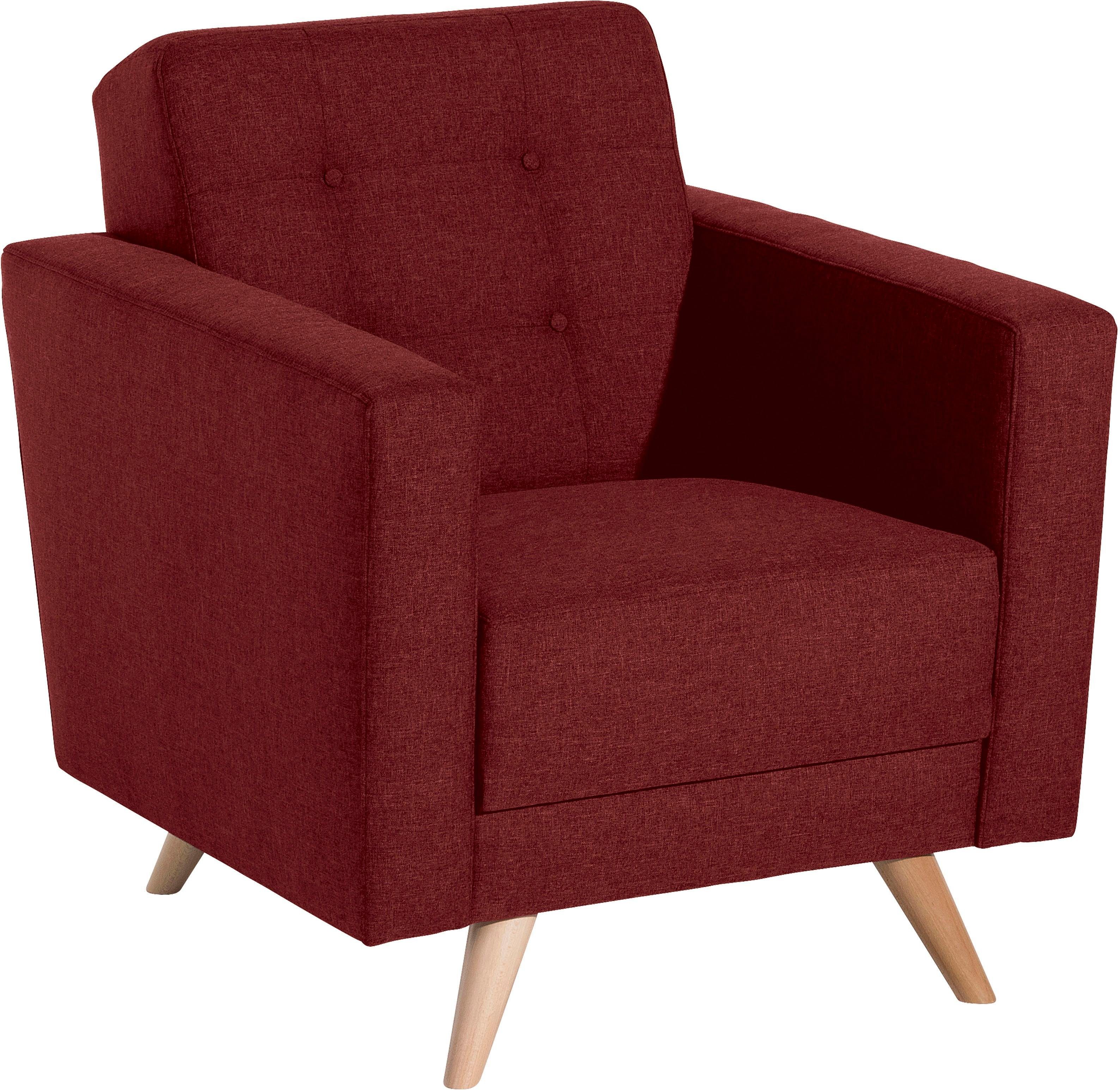 Max Winzer® Fauteuil Julius met knoopstiksels