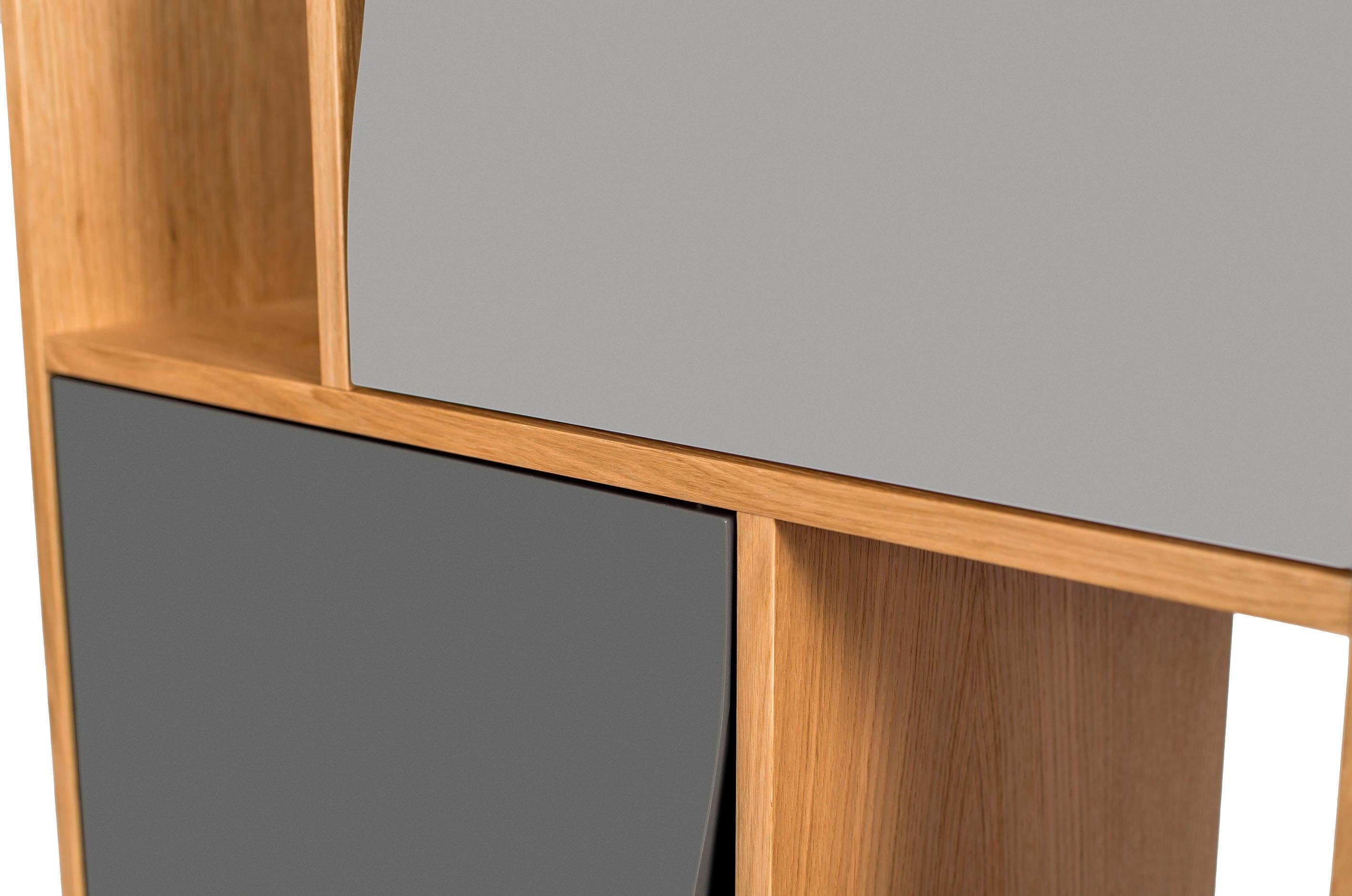 Woodman Boekenkast Avon Hoogte 191 cm, houtfineer van eiken, eenvoudig Scandinavisch design