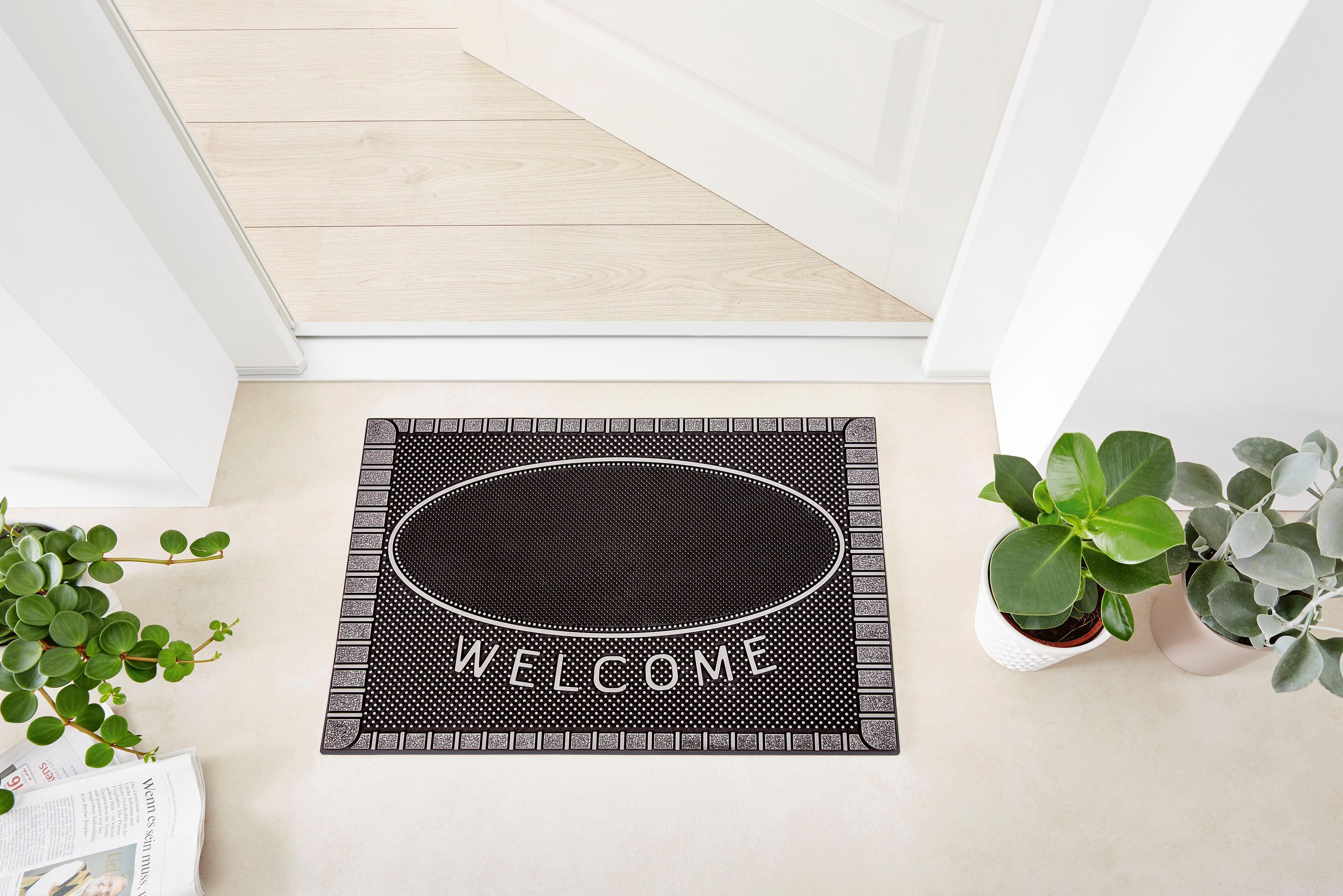 Home2Fashion Mat SC Clean Welcome Vuilafstotende mat, met tekst, robuust, geschikt voor binnen en buiten