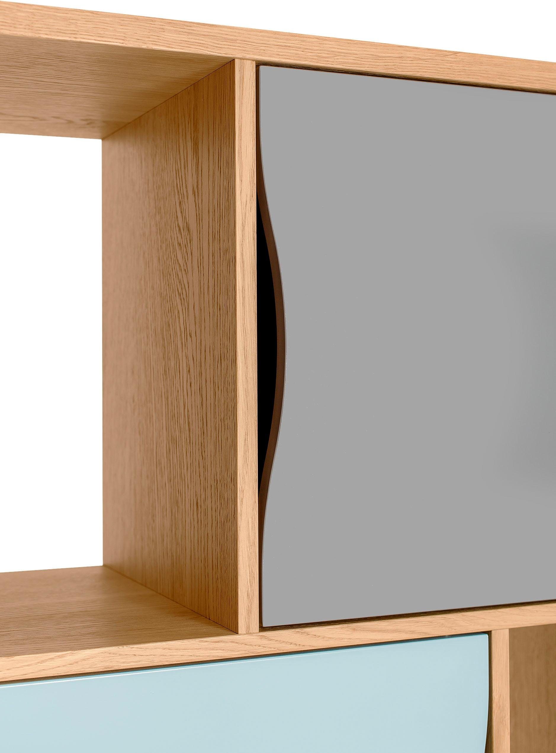 Woodman Boekenkast Avon Hoogte 191 cm, houtfineer van eiken, eenvoudig Scandinavisch design
