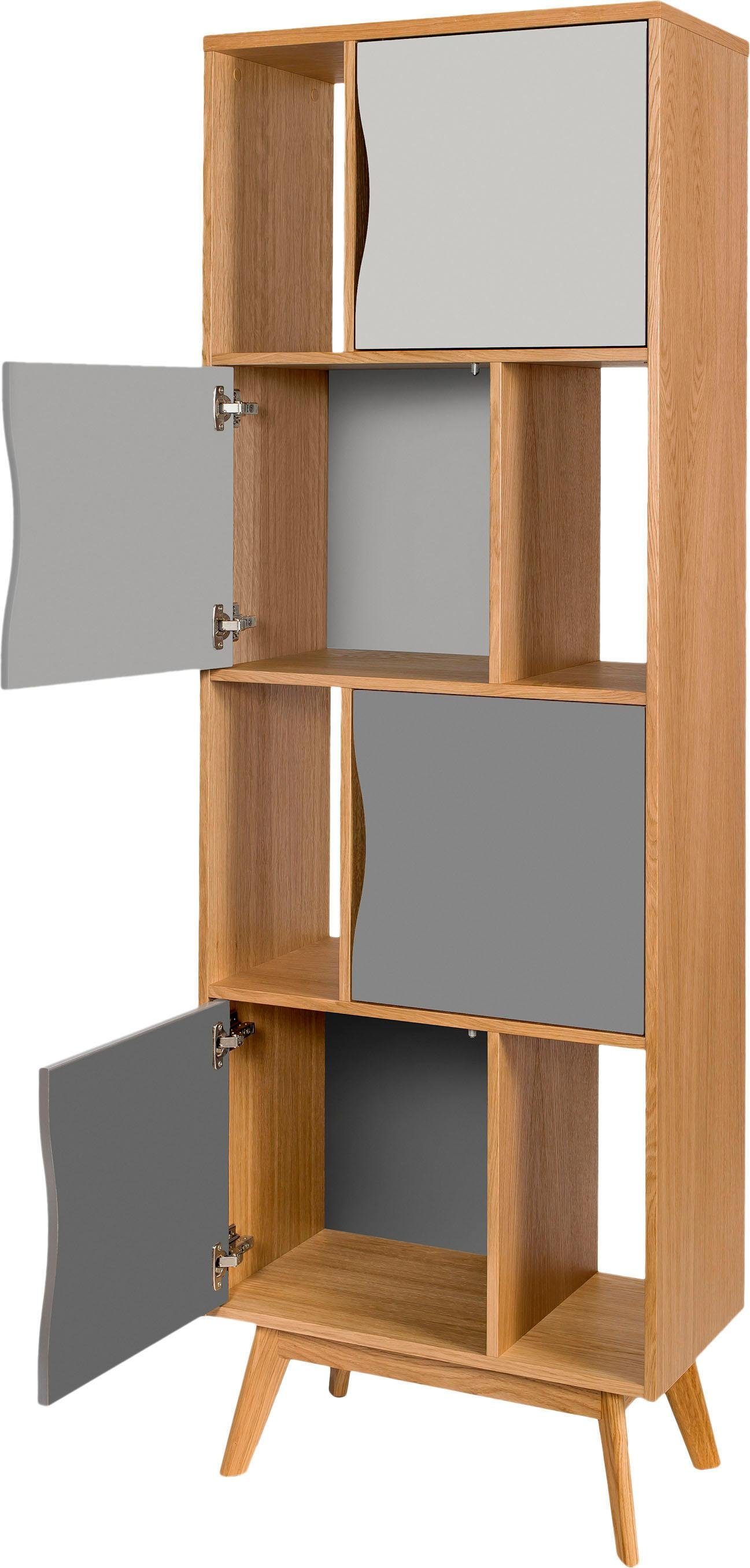 Woodman Boekenkast Avon Hoogte 191 cm, houtfineer van eiken, eenvoudig Scandinavisch design