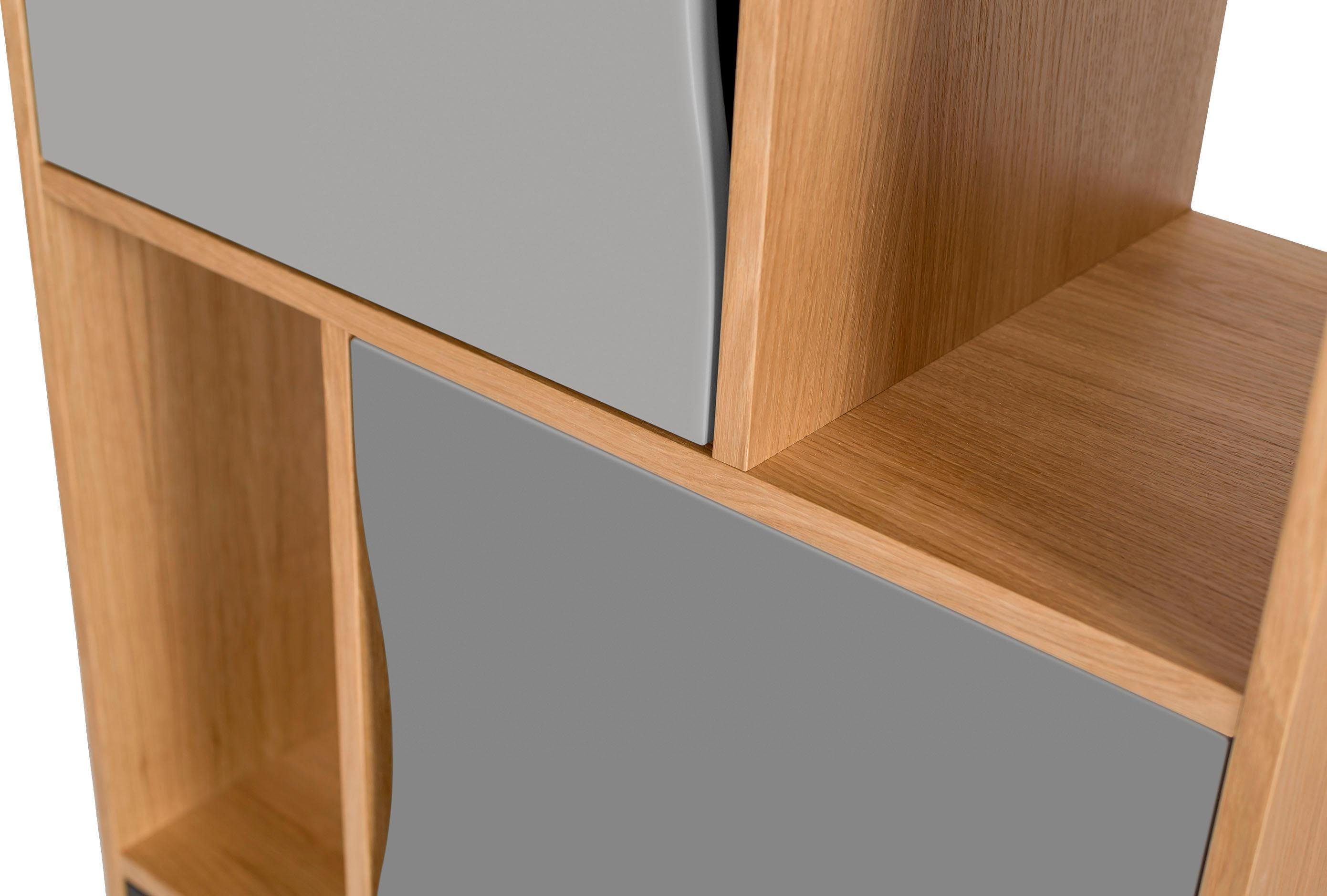 Woodman Boekenkast Avon Hoogte 191 cm, houtfineer van eiken, eenvoudig Scandinavisch design