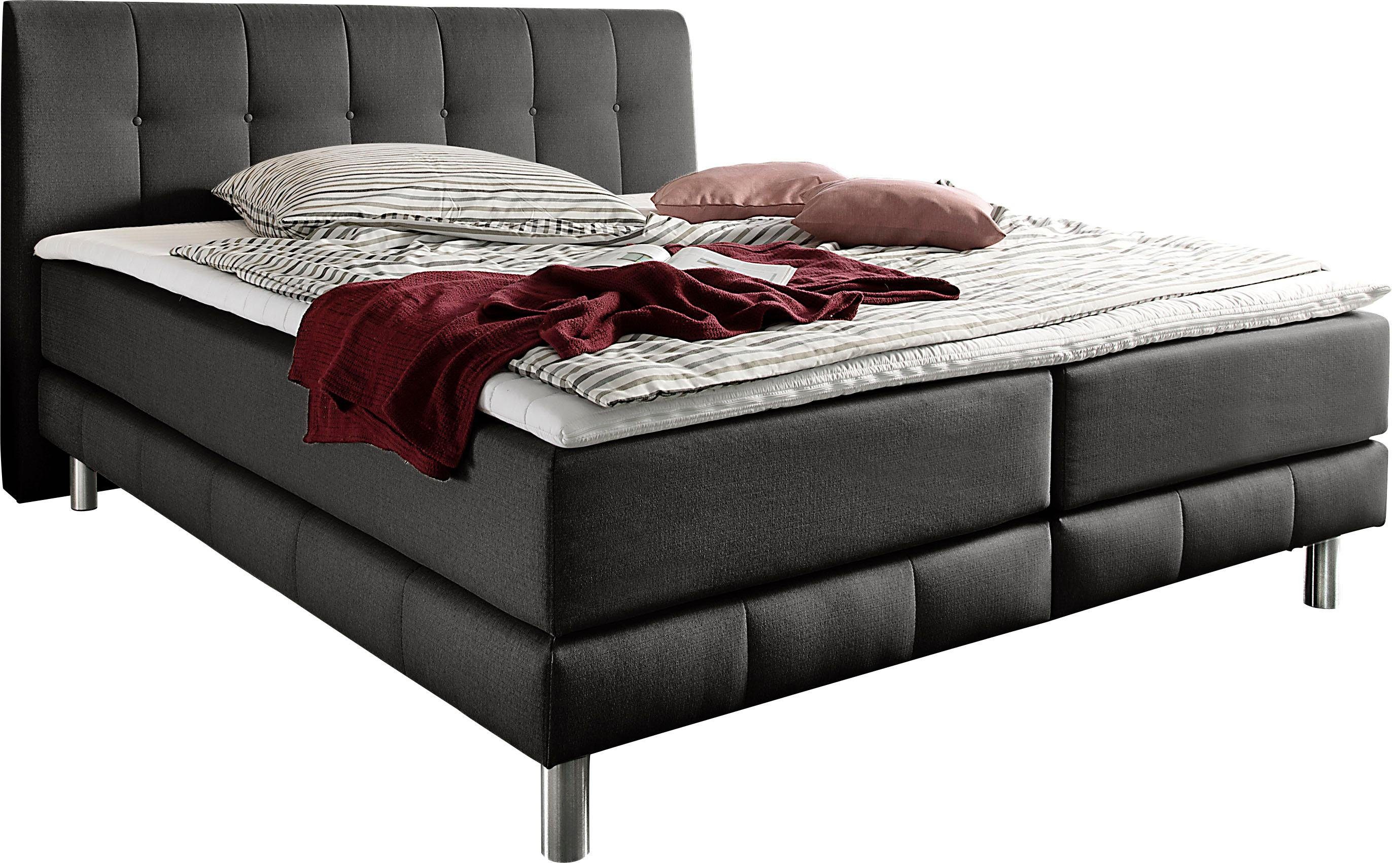 Places of Style Boxspring Cafone incl. topmatras, 5 breedtes, 3 matrassoorten en 3 hardheden ter keuze