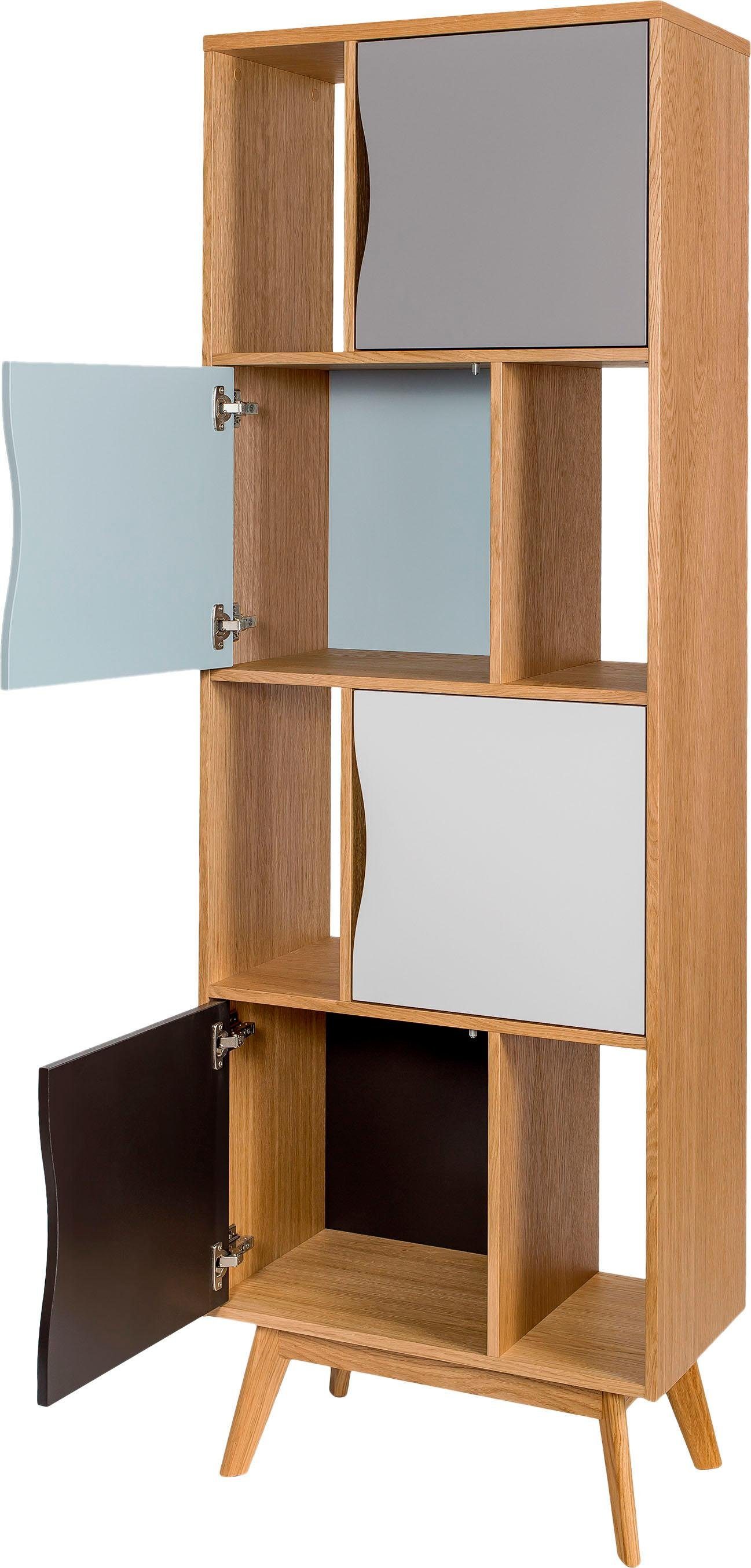 Woodman Boekenkast Avon Hoogte 191 cm, houtfineer van eiken, eenvoudig Scandinavisch design