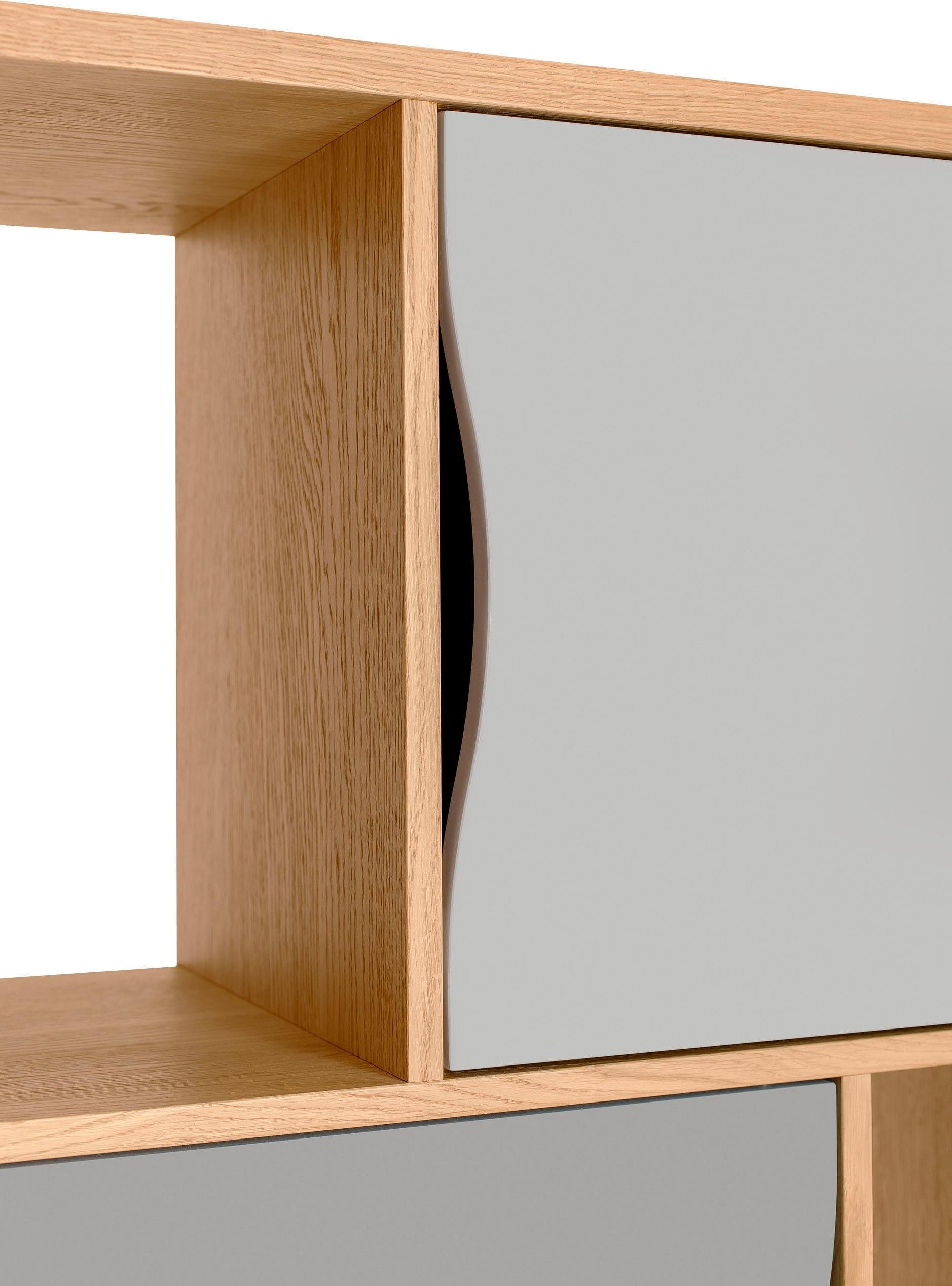 Woodman Boekenkast Avon Hoogte 191 cm, houtfineer van eiken, eenvoudig Scandinavisch design