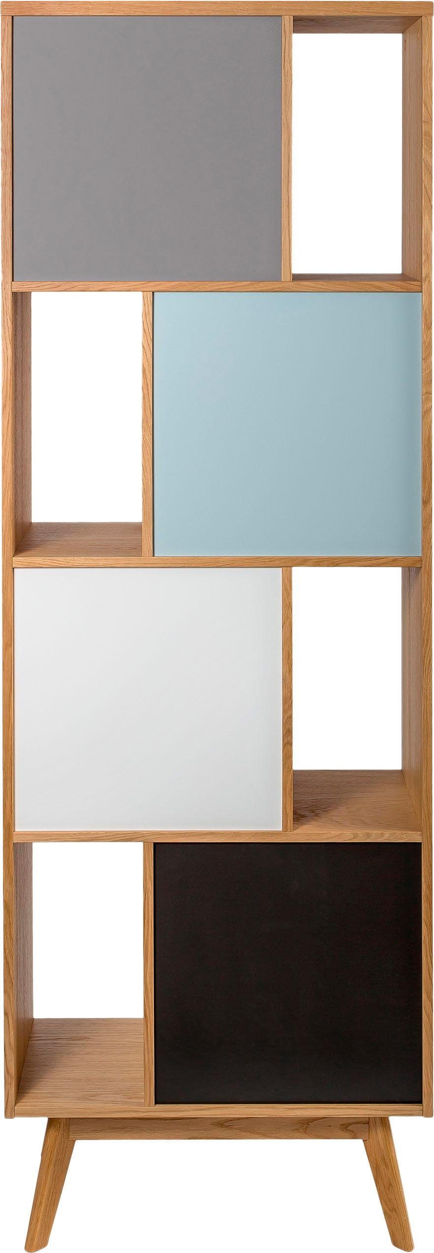 Woodman Boekenkast Avon Hoogte 191 cm, houtfineer van eiken, eenvoudig Scandinavisch design