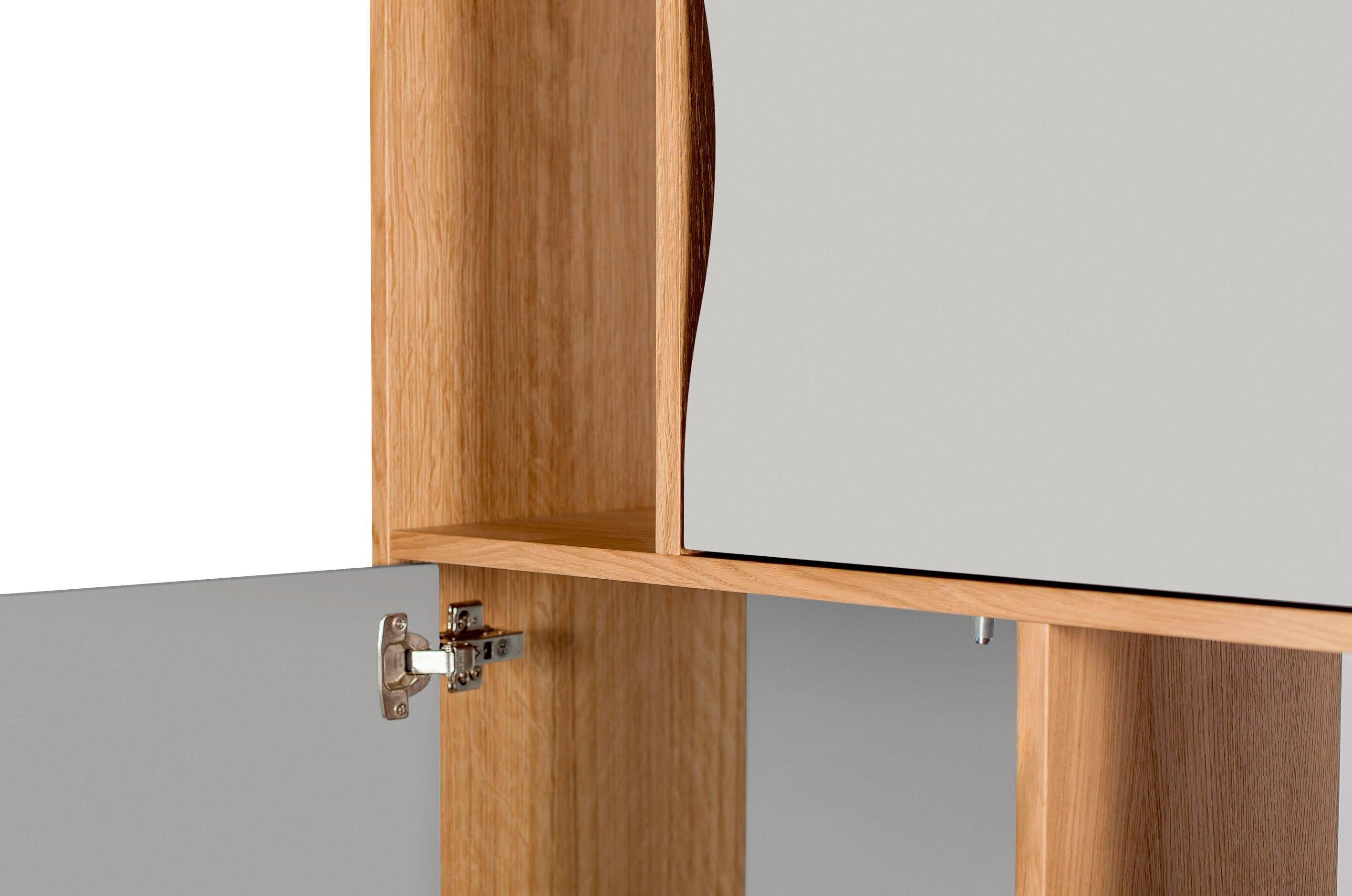 Woodman Boekenkast Avon Hoogte 191 cm, houtfineer van eiken, eenvoudig Scandinavisch design