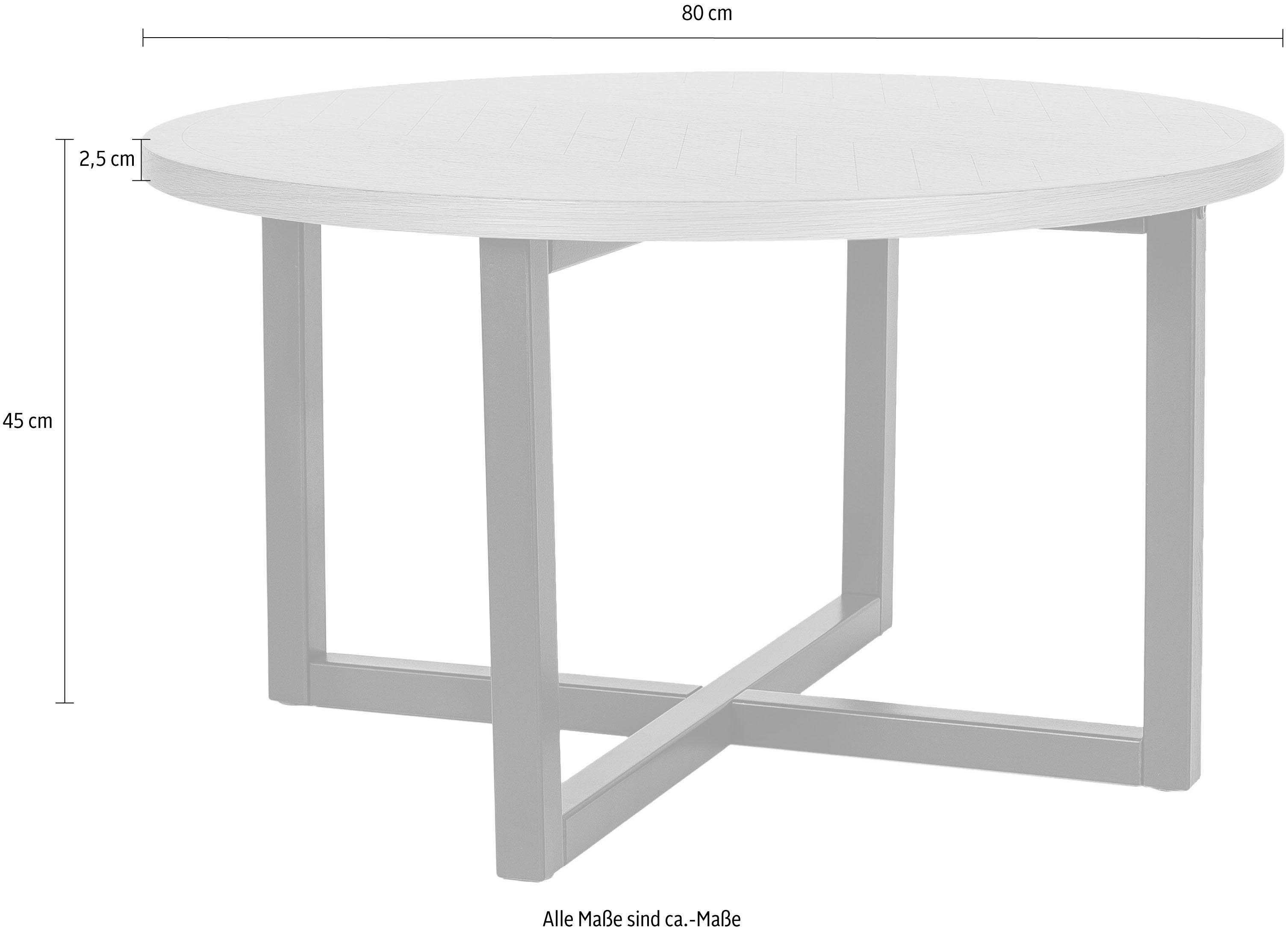 Woodman Salontafel Camden van gedeeltelijk massief berkenhout, breedte 80 cm