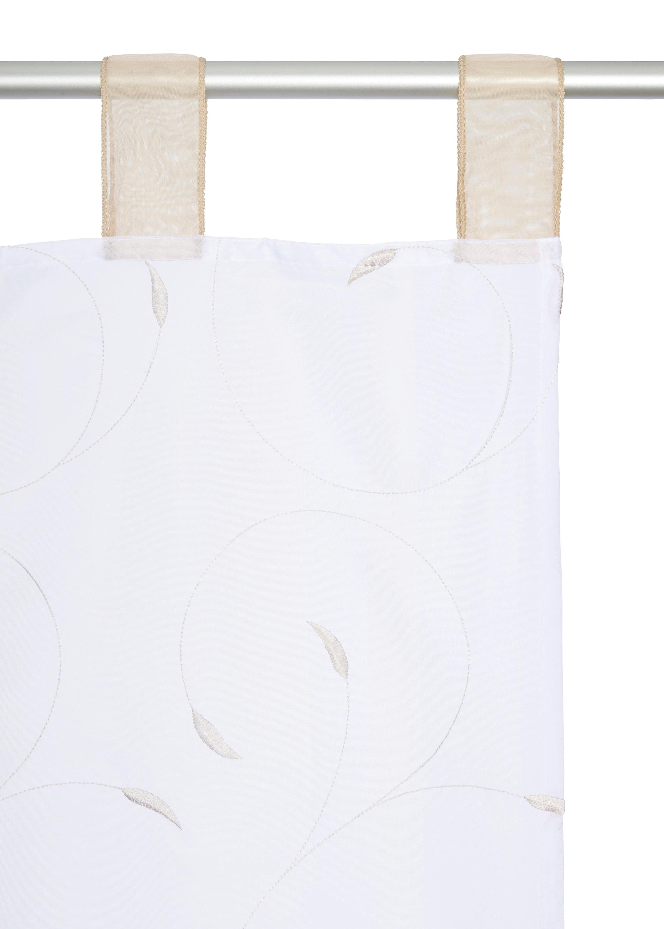 my home Romeins rolgordijn Clara transparant, polyester, lussen, borduursel (1 stuk)