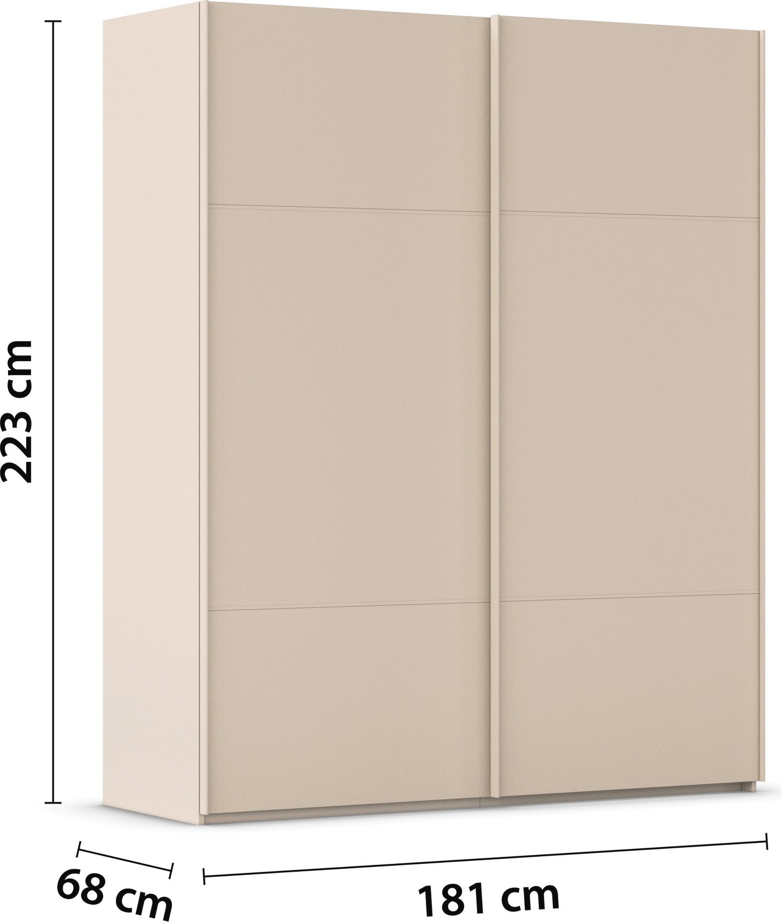 rauch Schuifdeurkast Kledingkast kast garderobe slaapkamerkast SCALE-TRIO edel drievoudig front, 2 sierlijsten in grepen kleur made in germany