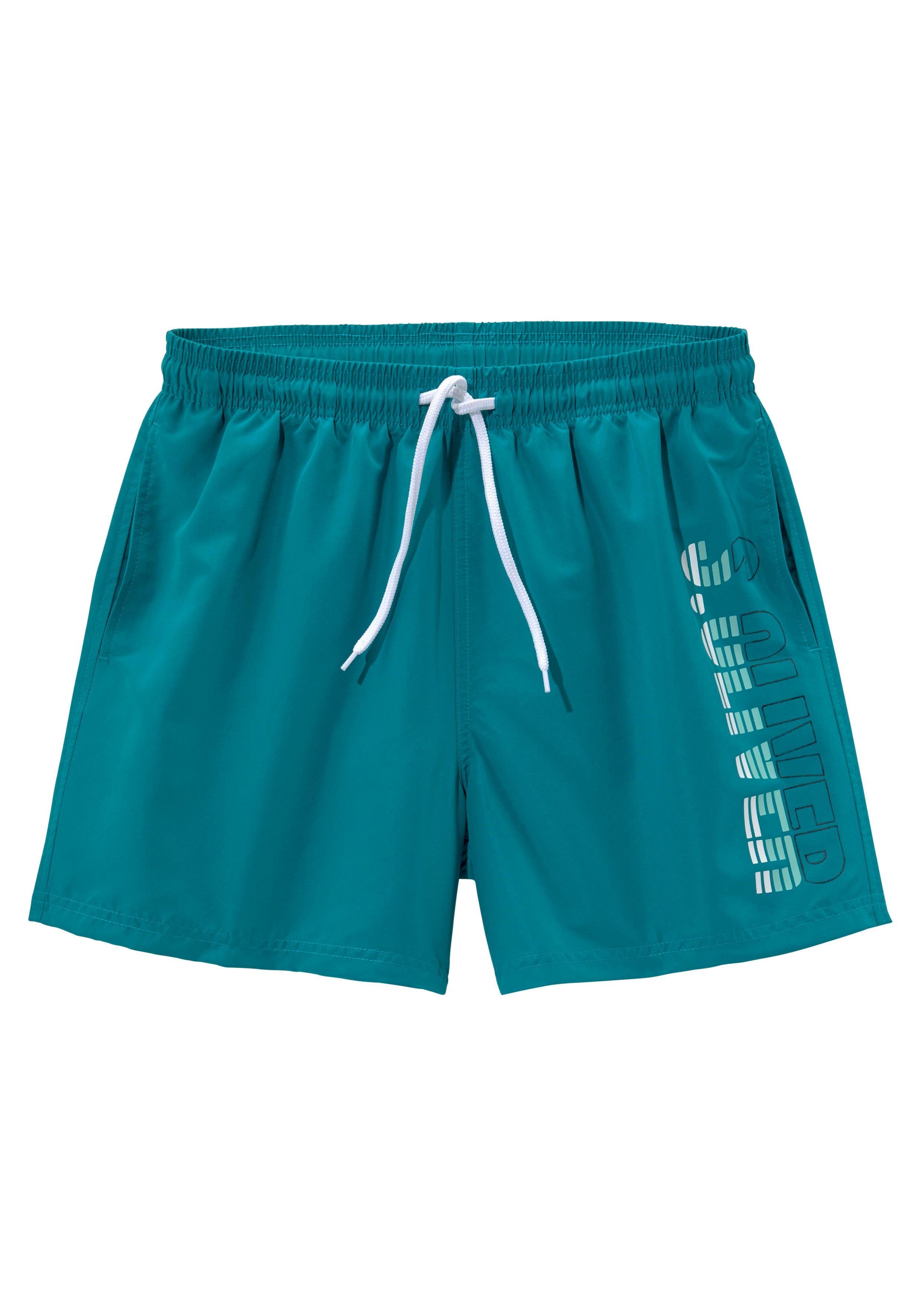 s.Oliver RED LABEL Beachwear Zwemshort met logoprint opzij