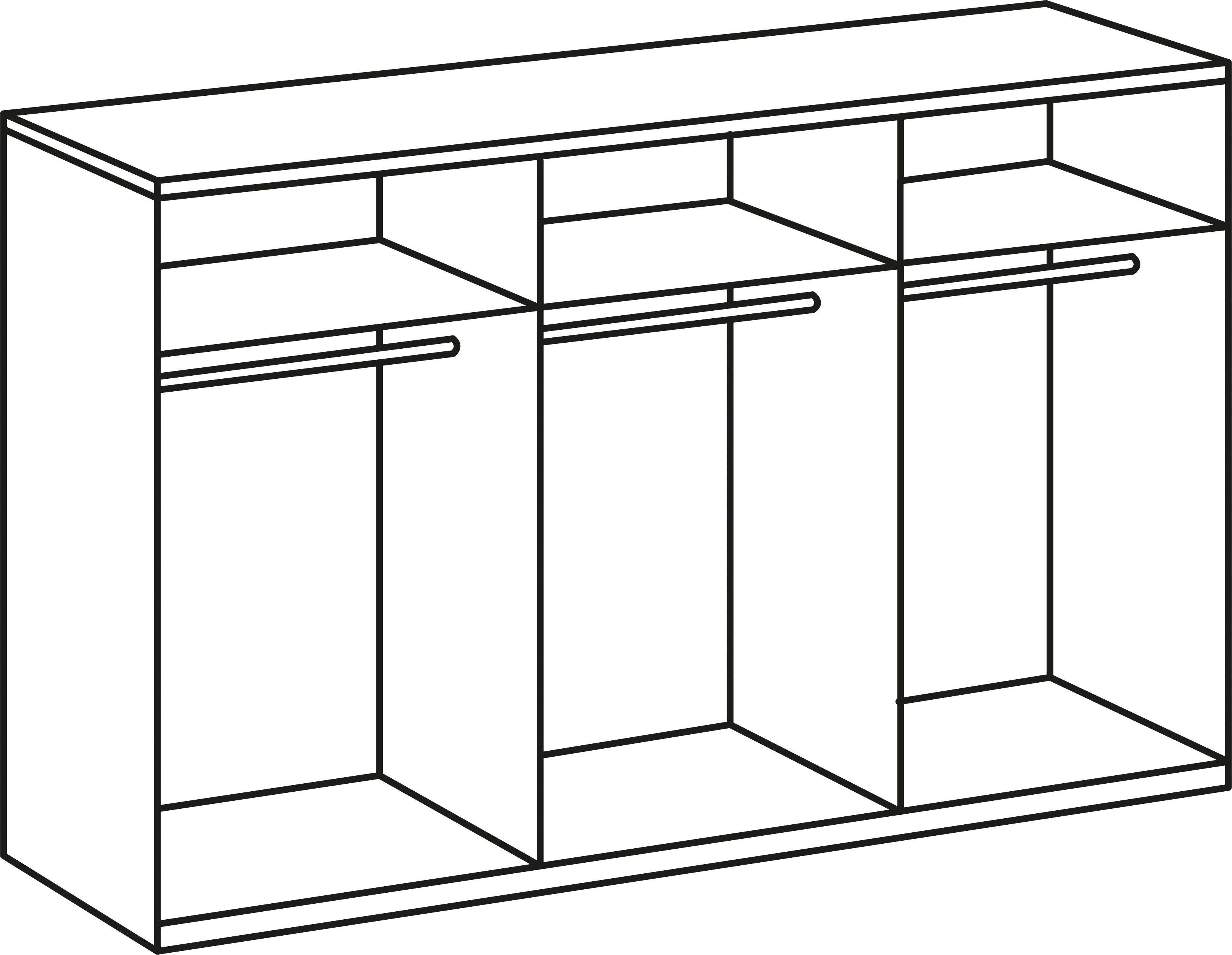 Wimex Kledingkast New York, linnenkast, garderobe, opslag in vele breedtes, individueel opbergruimtewonder, hoogte 208 of 236 cm