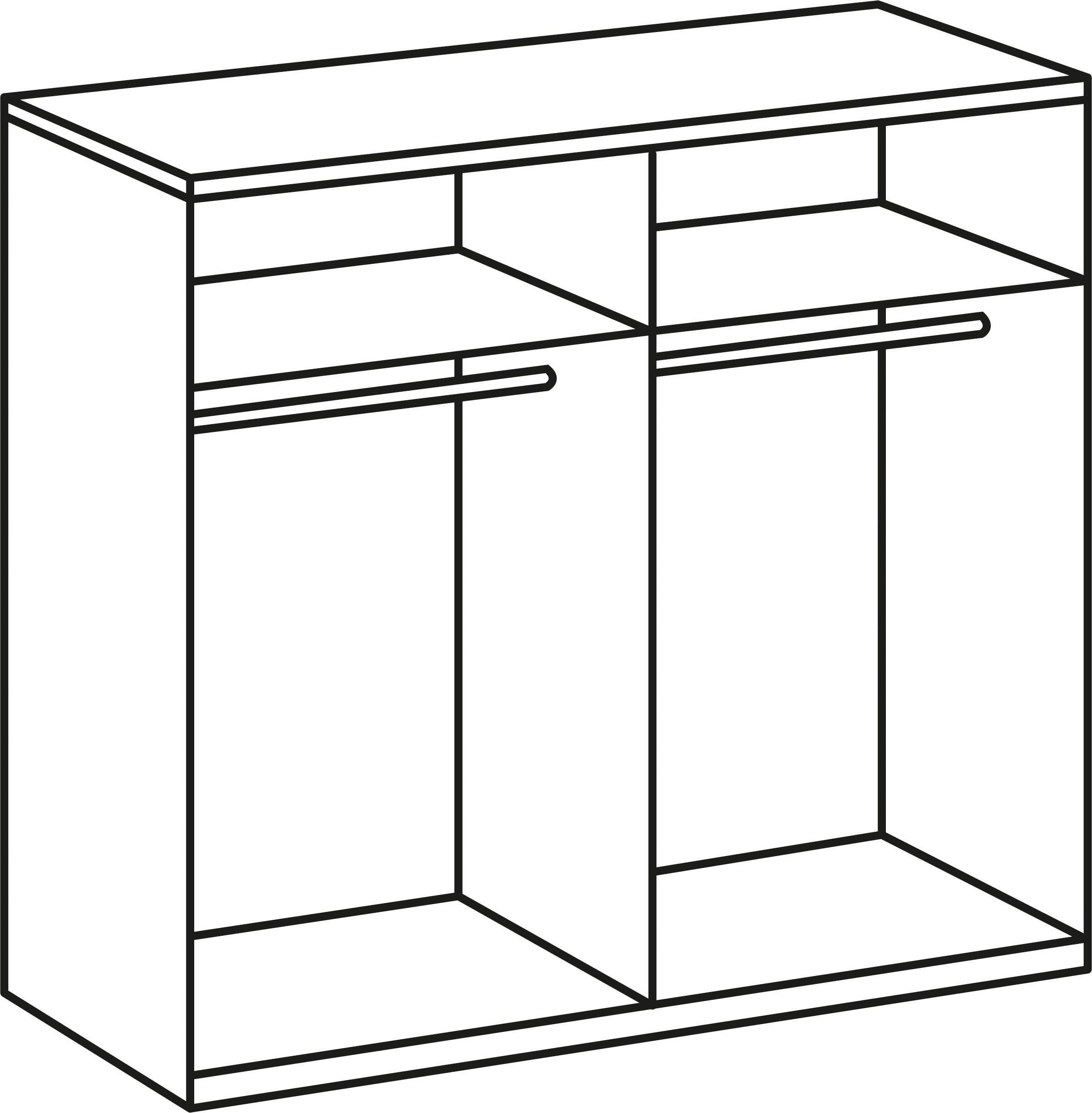 Wimex Kledingkast New York, linnenkast, garderobe, opslag in vele breedtes, individueel opbergruimtewonder, hoogte 208 of 236 cm
