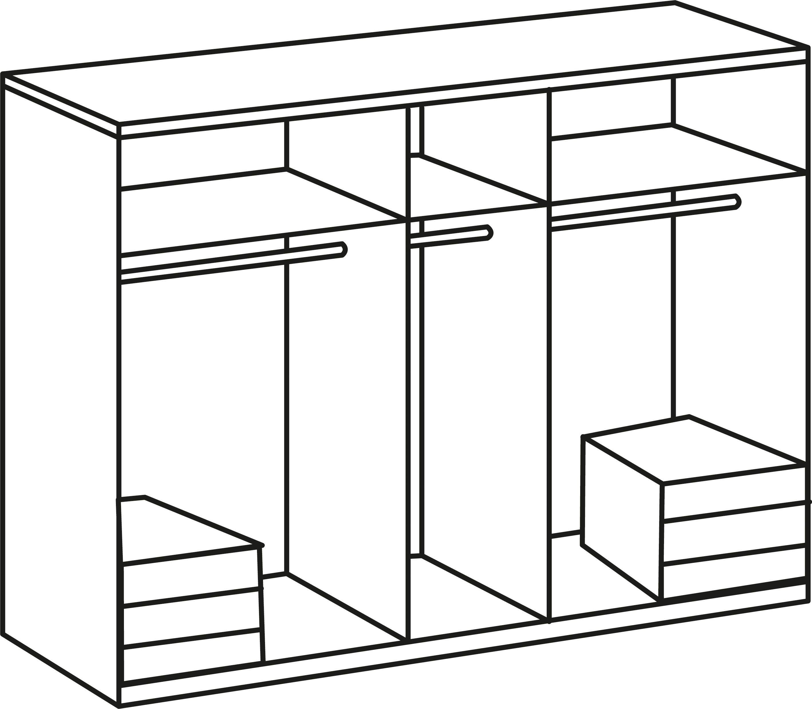 Wimex Kledingkast Level by fresh to go met spiegeldeuren en laden