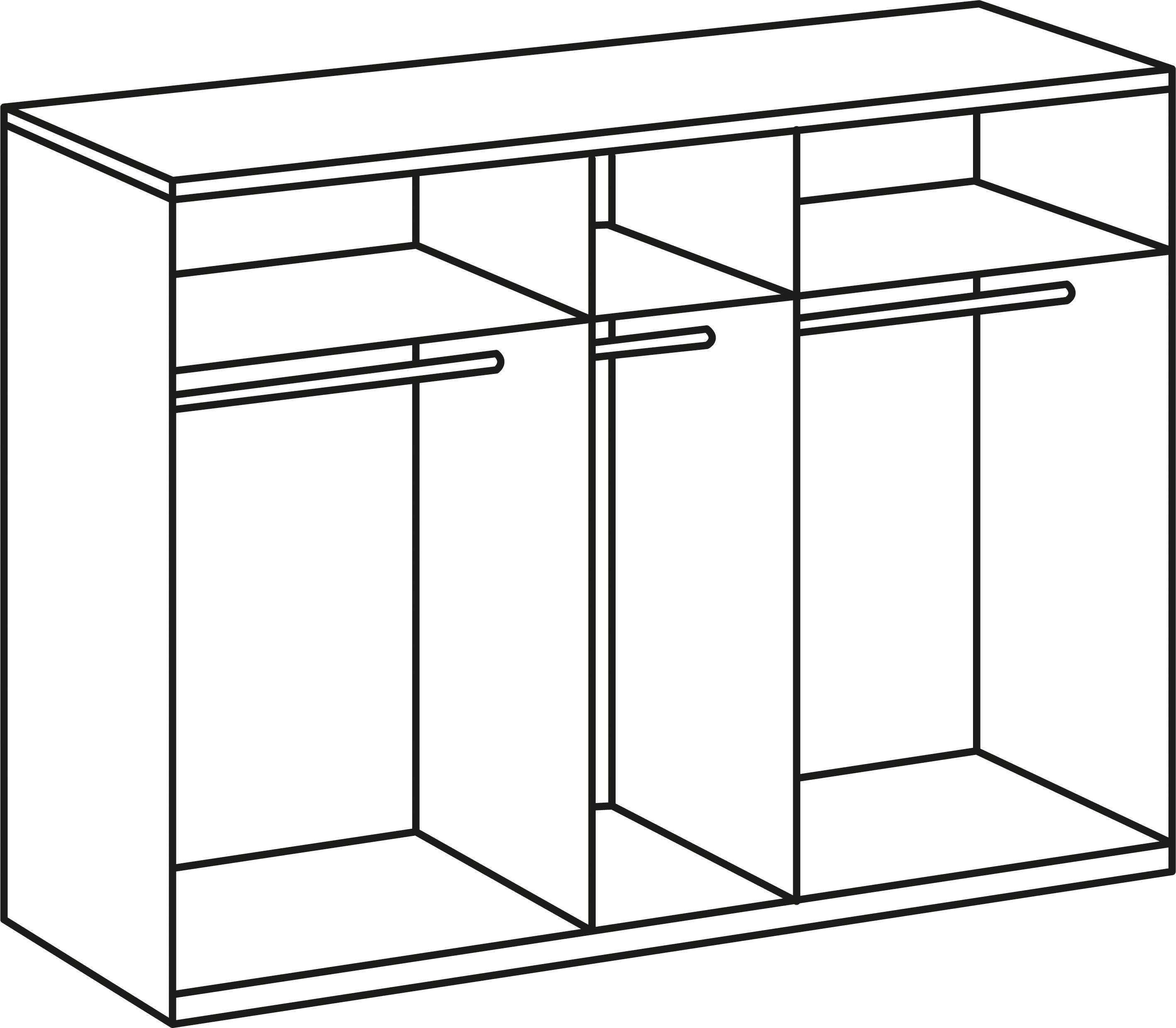 Wimex Kledingkast New York, linnenkast, garderobe, opslag in vele breedtes, individueel opbergruimtewonder, hoogte 208 of 236 cm