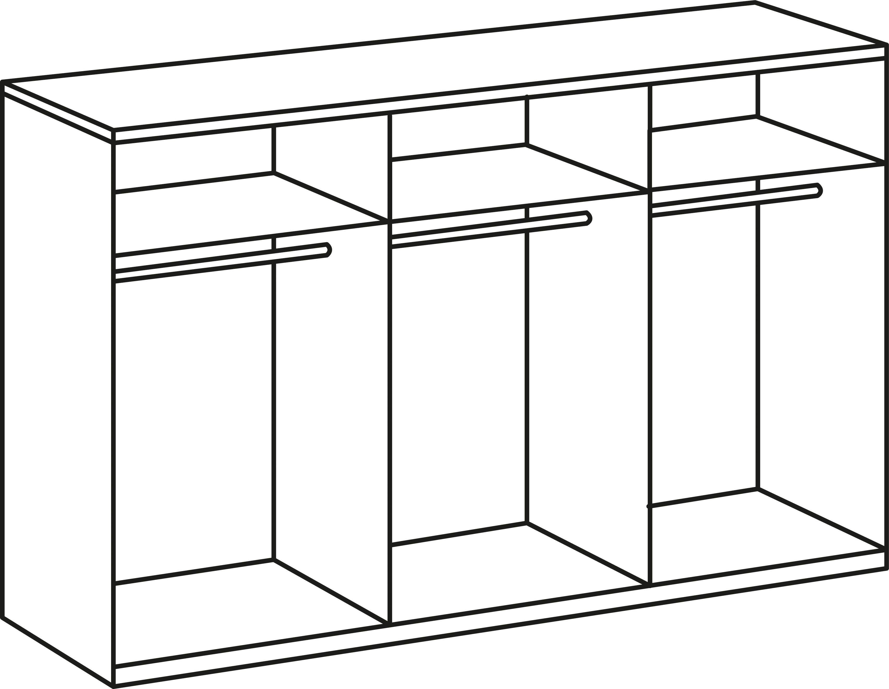 Wimex Schuifdeurkast Ernie kledingkast met spiegel, Made in Germany Kies je interieur, kant-en-klaar geconfigureerd in de kast