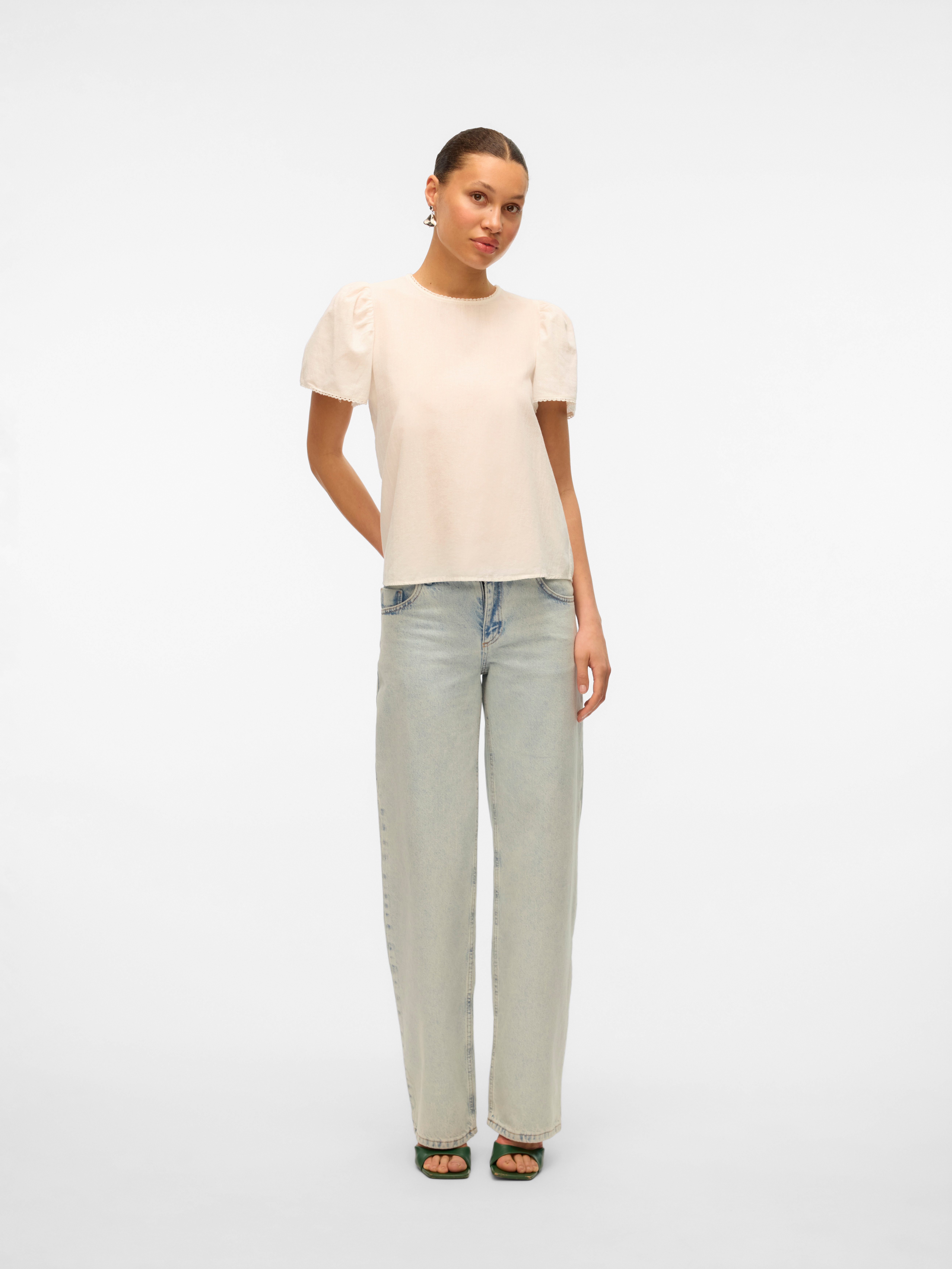 Vero Moda Blouse met korte mouwen VMPRETTY SS TOP WVN GA NOOS
