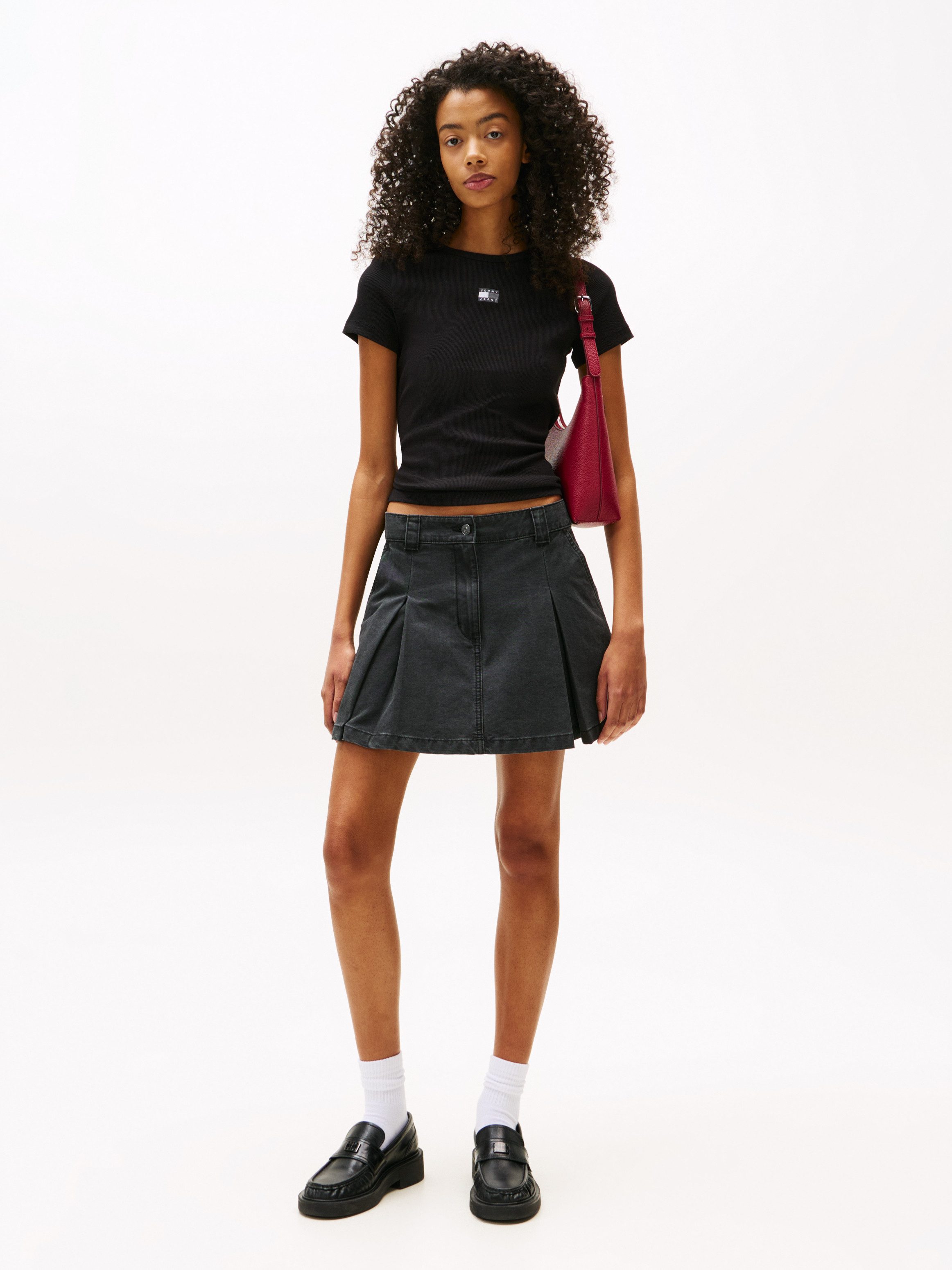 TOMMY JEANS Shirt met korte mouwen TJW SLIM BADGE RIB TEE