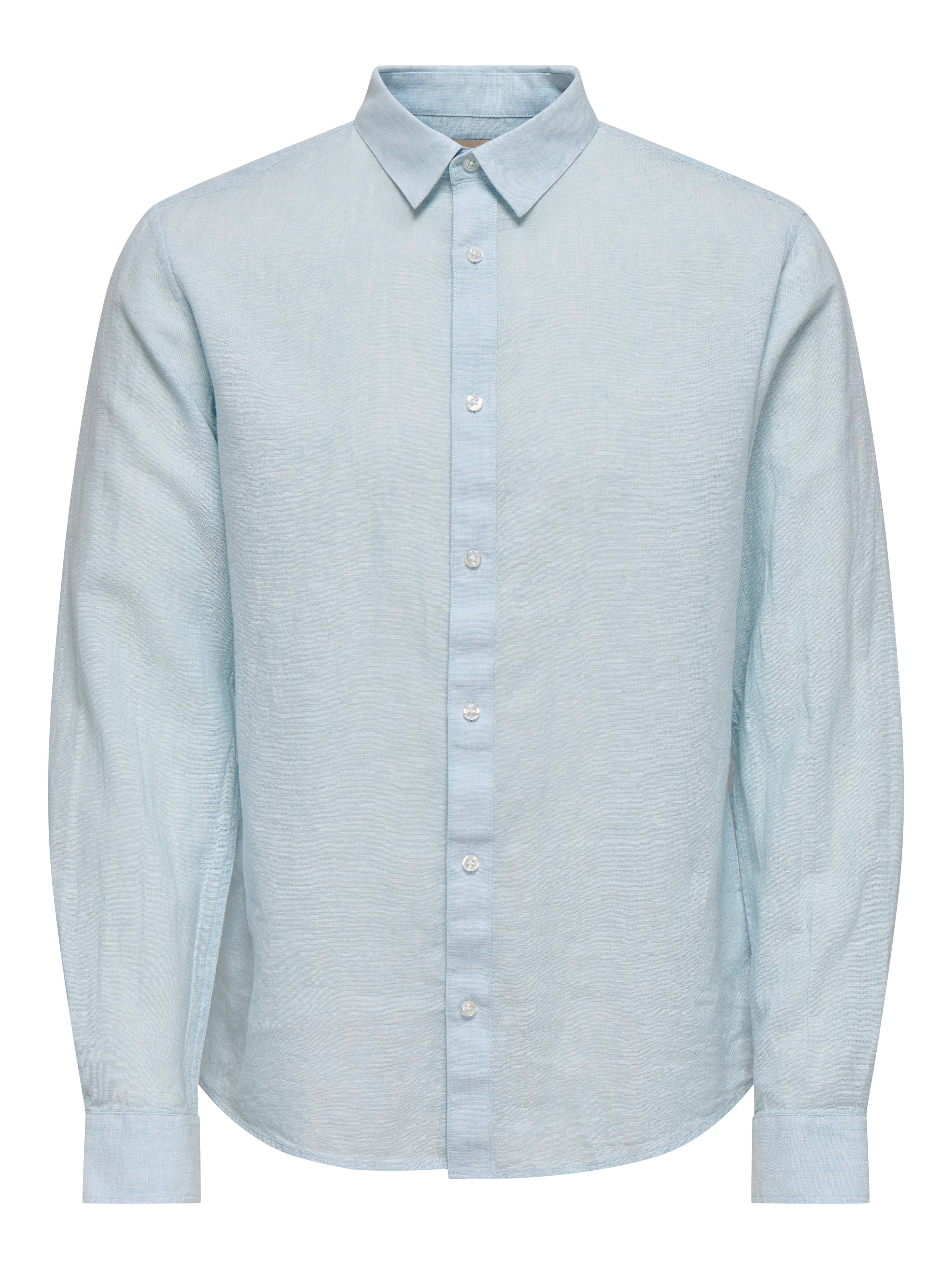 ONLY & SONS Overhemd met lange mouwen ONSCAIDEN LS SOLID LINEN SHIRT NOOS