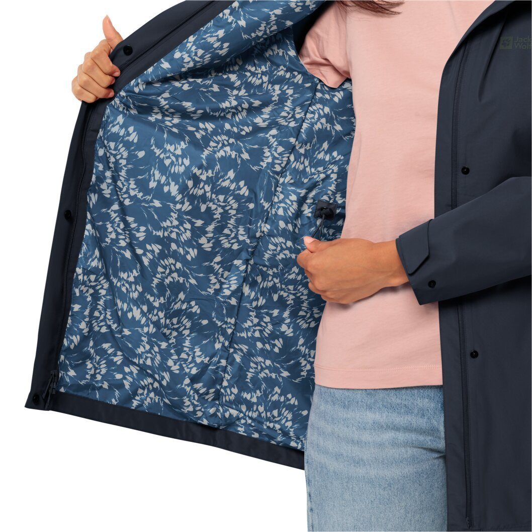 Jack Wolfskin Functionele jas CAPE WEST COAT W Capuchon is vast aan de jas bevestigd