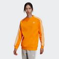 adidas originals sweatshirt adicolor classics 3-stripes oranje