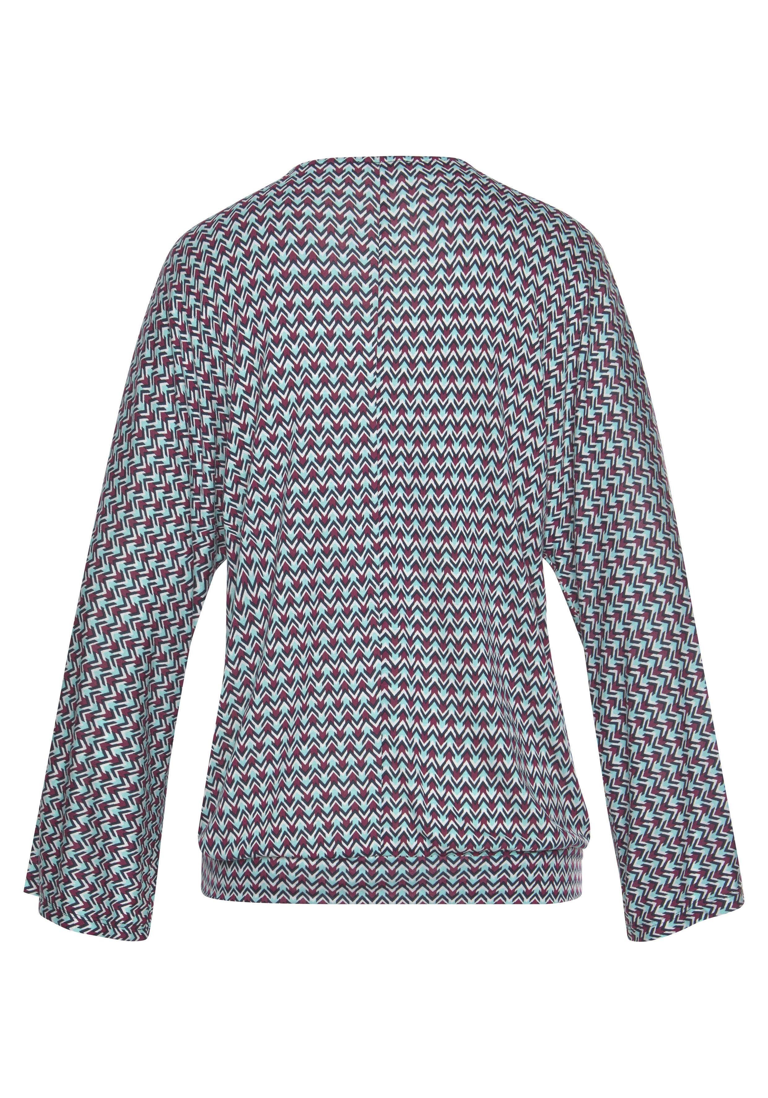Buffalo Strandshirt V-hals en 3/4 mouwen, blouseshirt, casual-elegant