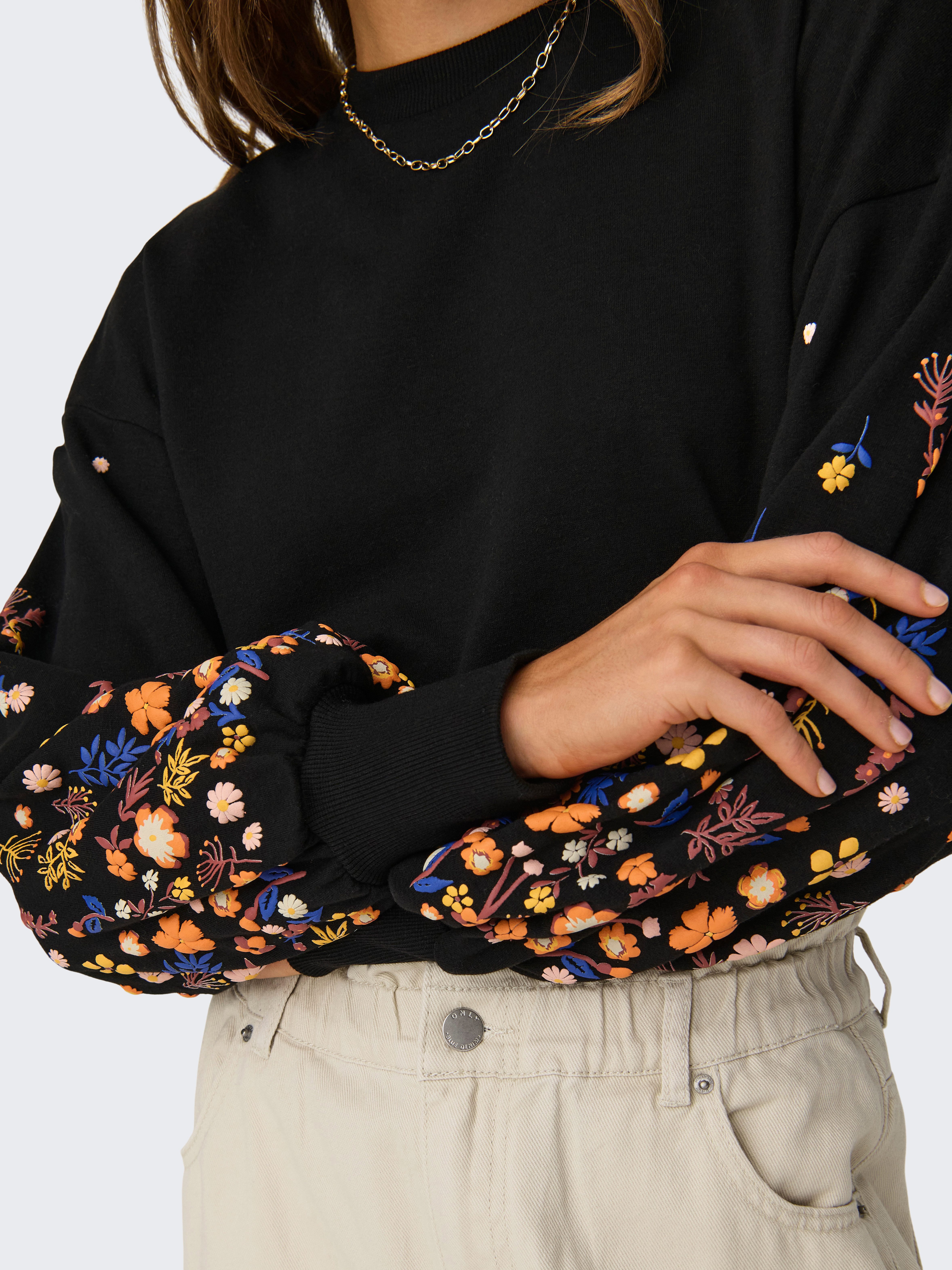 Only Sweatshirt ONLBROOKE L/S O-NECK FLOWER SWT