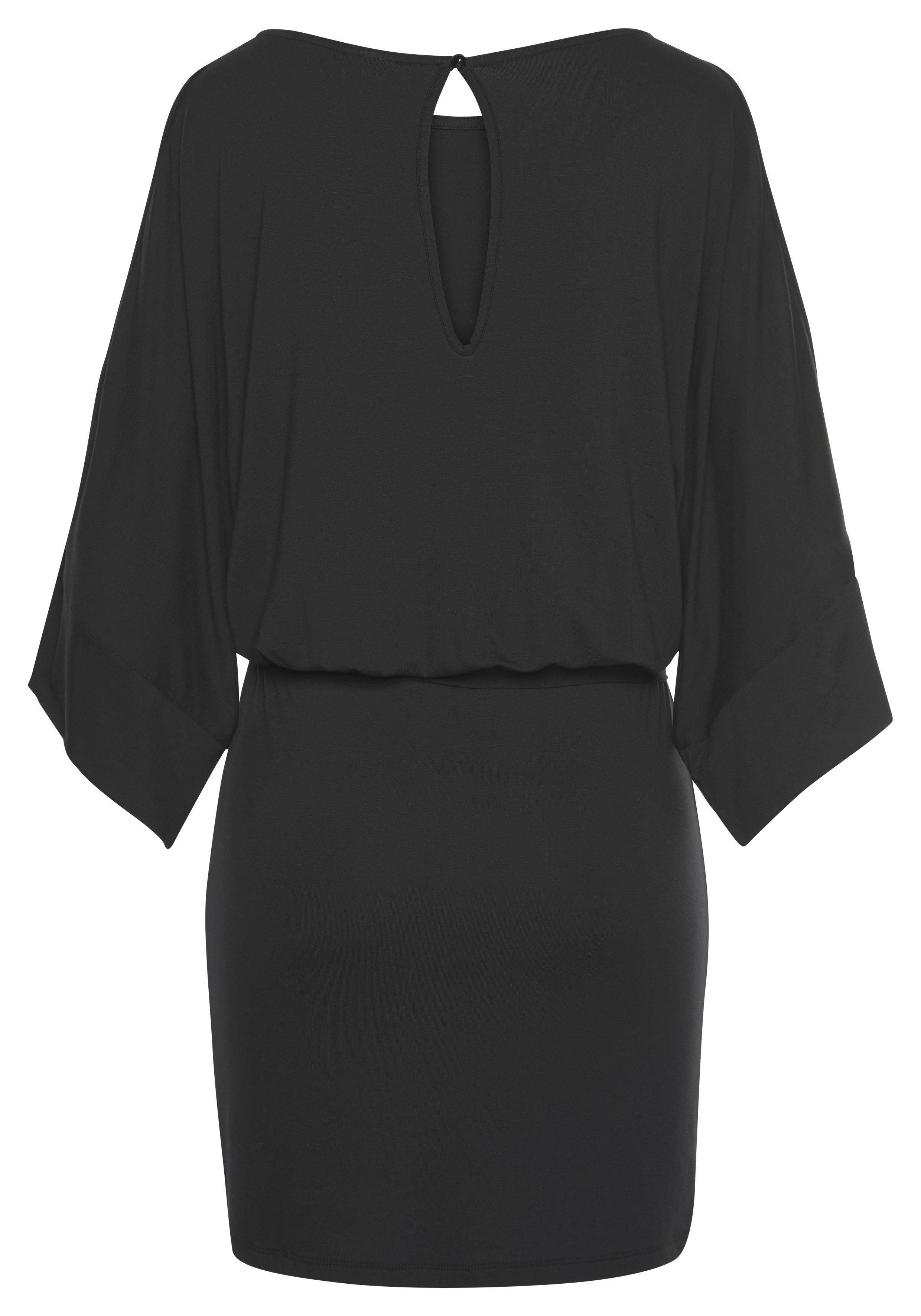 Buffalo Jerseyjurk met splitten bij de mouwen, zomers, elegant (Met bindstrik)