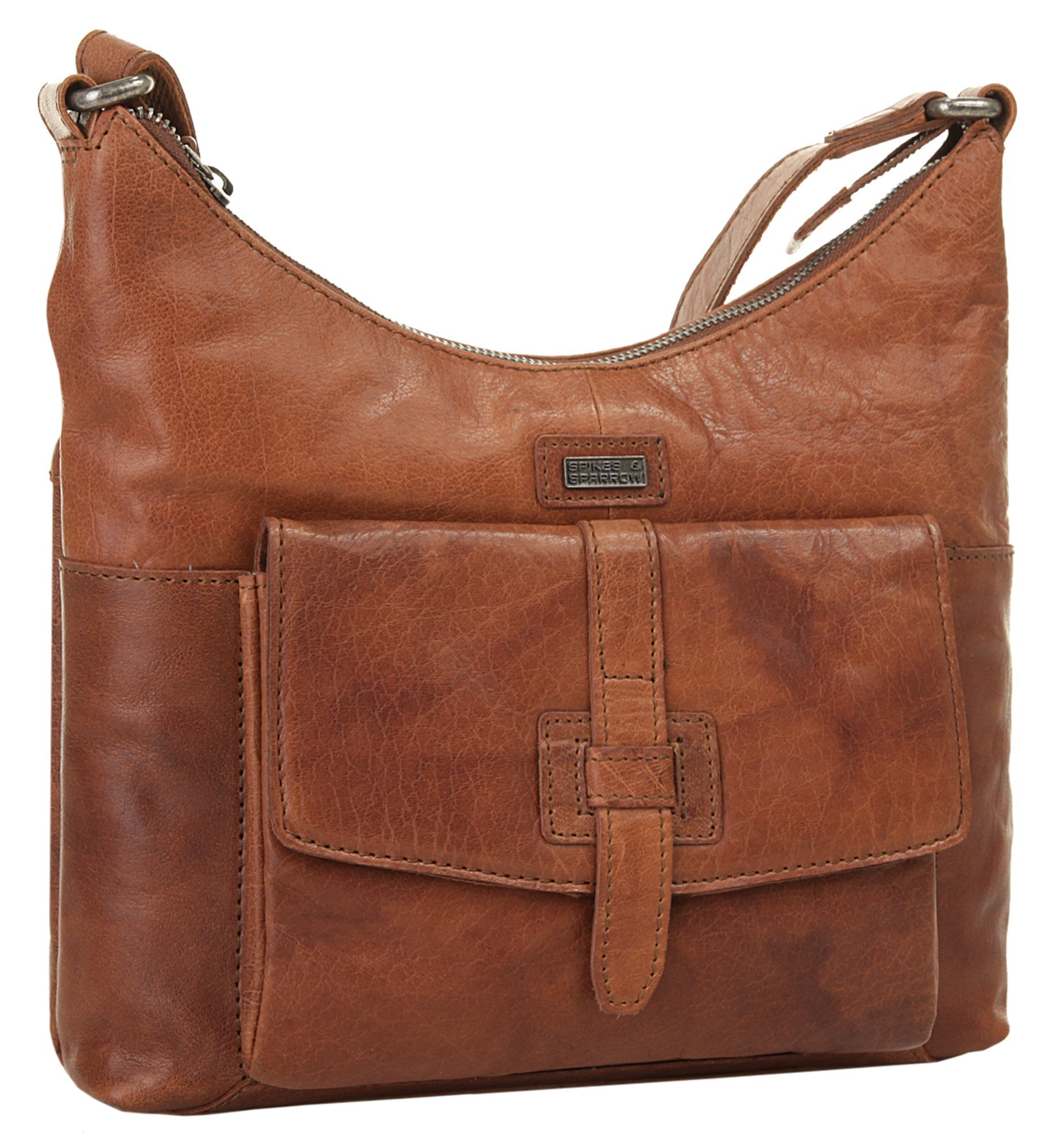 Spikes & Sparrow Schoudertas echt leder