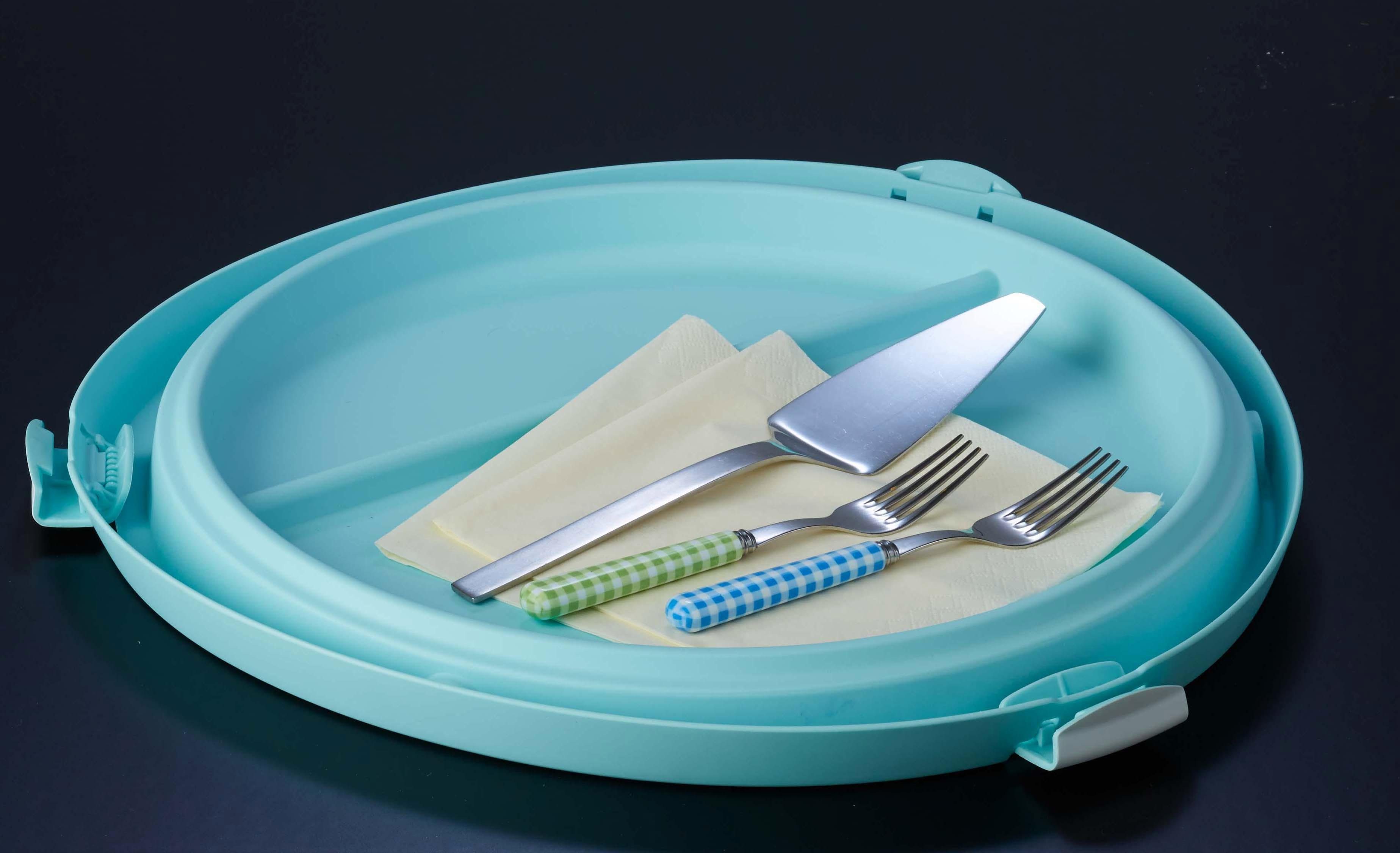 keeeper Keukentransportbox Emilio Taartenstandaard met snijgroeven, serveerblad, hoogte 13,5 cm (1-delig)