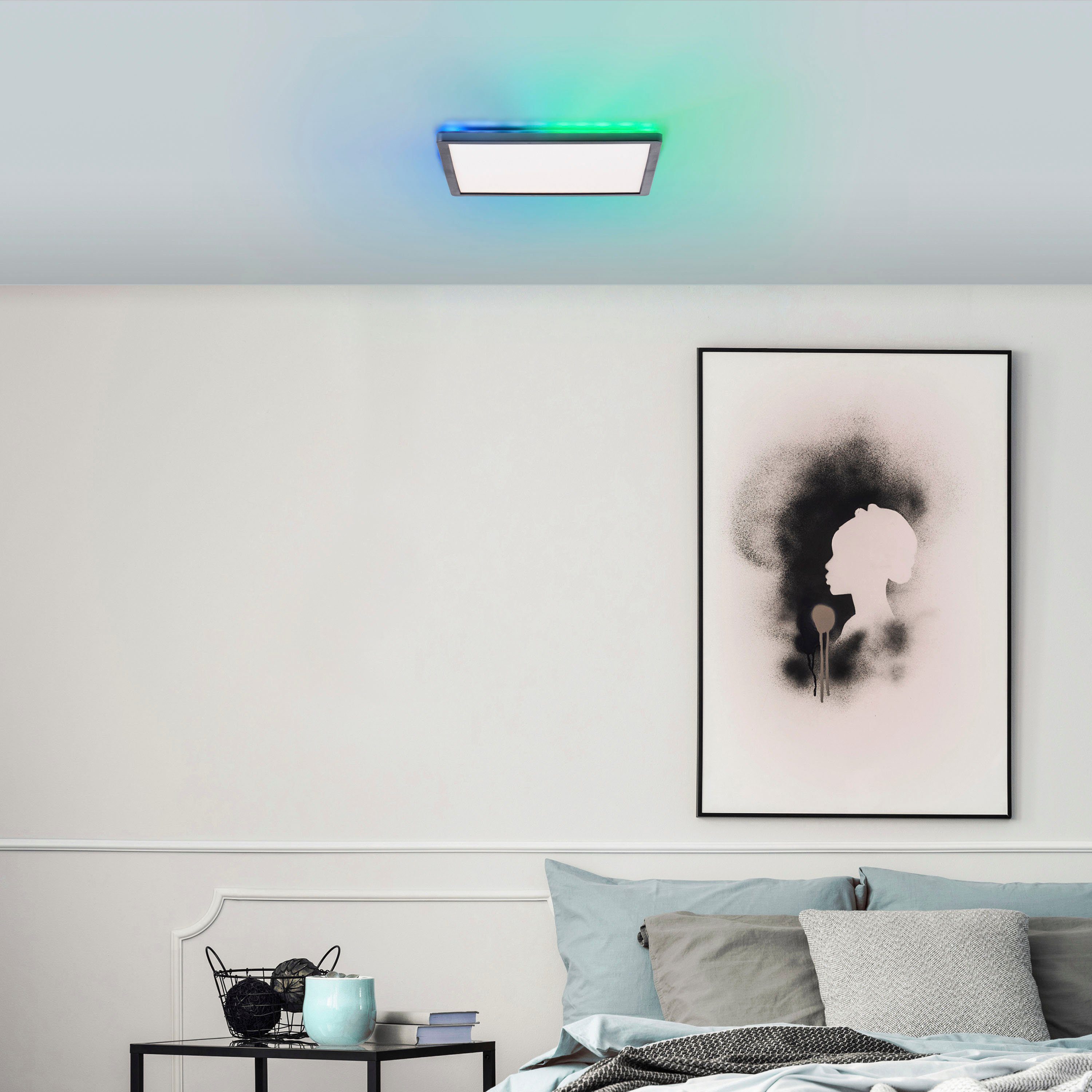my home Led-plafondlamp Elliot 29,5 x 29,5 cm, 2200 lumen, 3000-6500 kelvin, wit/zwart (1 stuk)