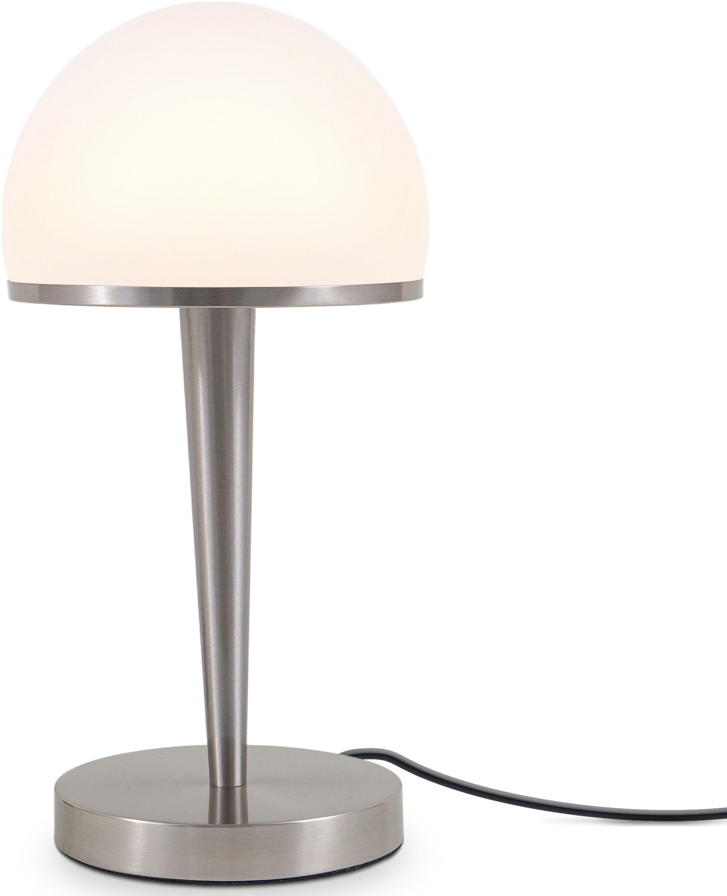 B.K.Licht Tafellamp BK_TL1410 Tischlampe, Dimmbar, Touchdimmer, mit Glasschirm, Opalglas