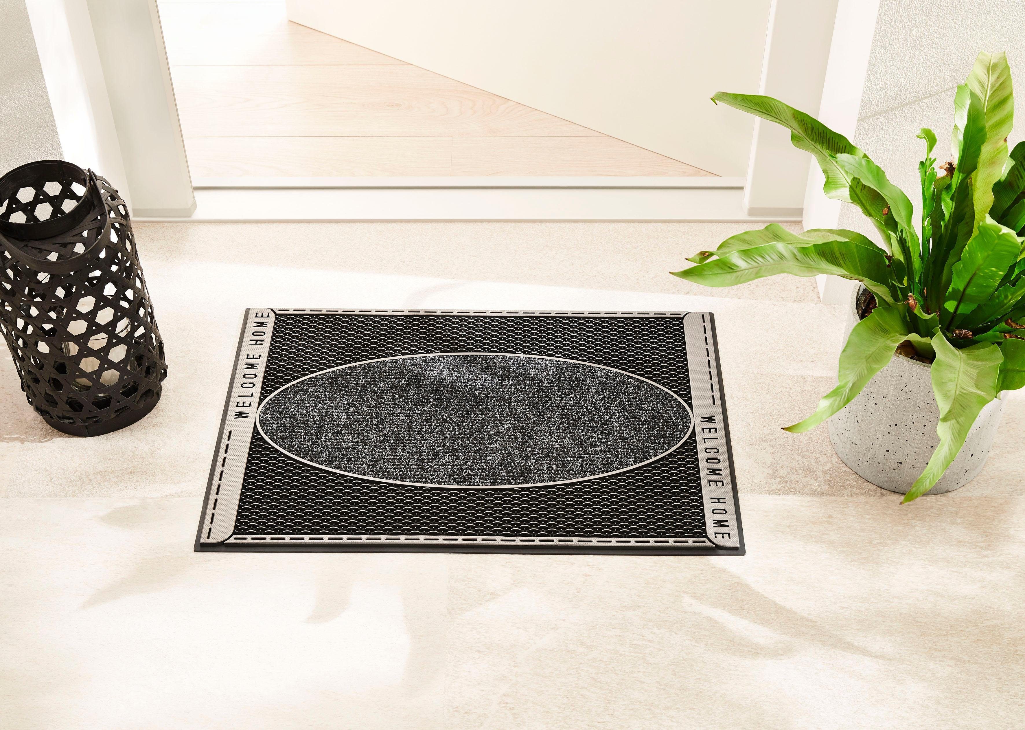 Home2Fashion Mat DC Clean Welliton, Welcome Vuilafstotende mat, met tekst, robuust, geschikt voor binnen en buiten
