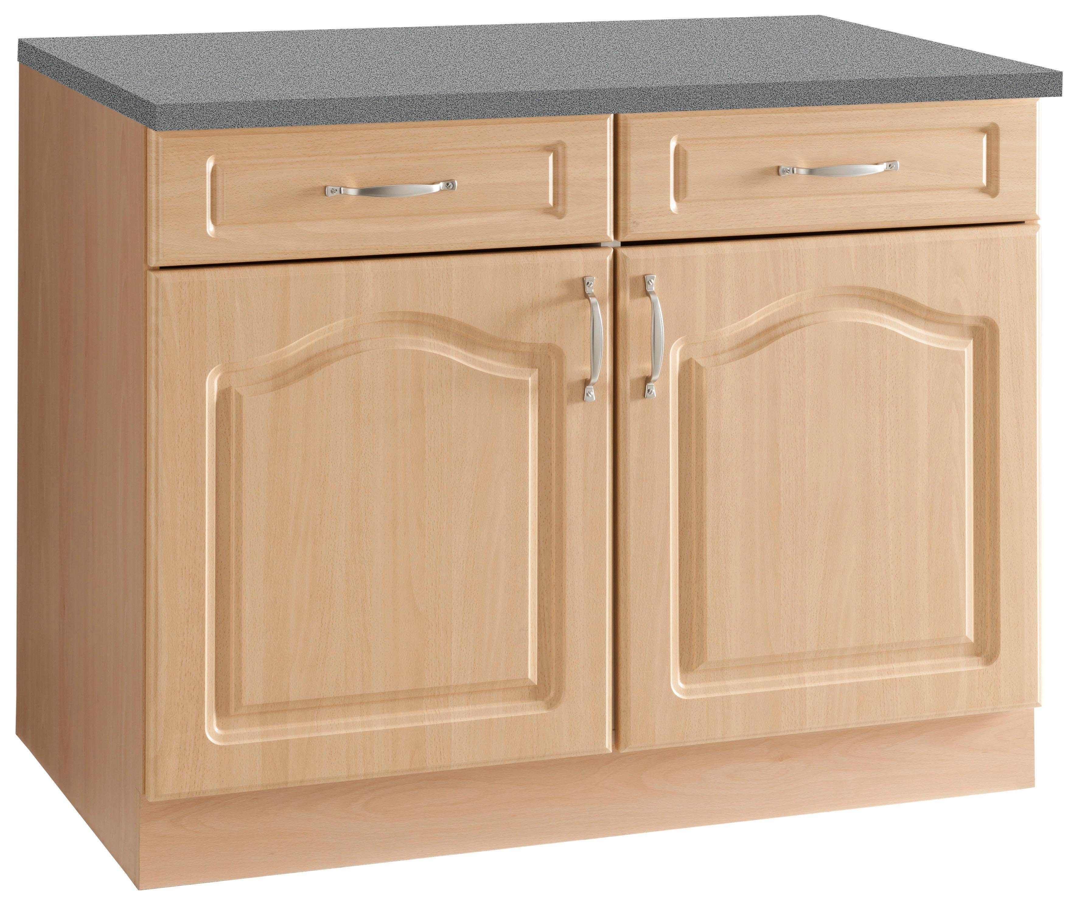 wiho Küchen Onderkast Linz 100 cm breed, in landhuisstijl onderkasten beige
