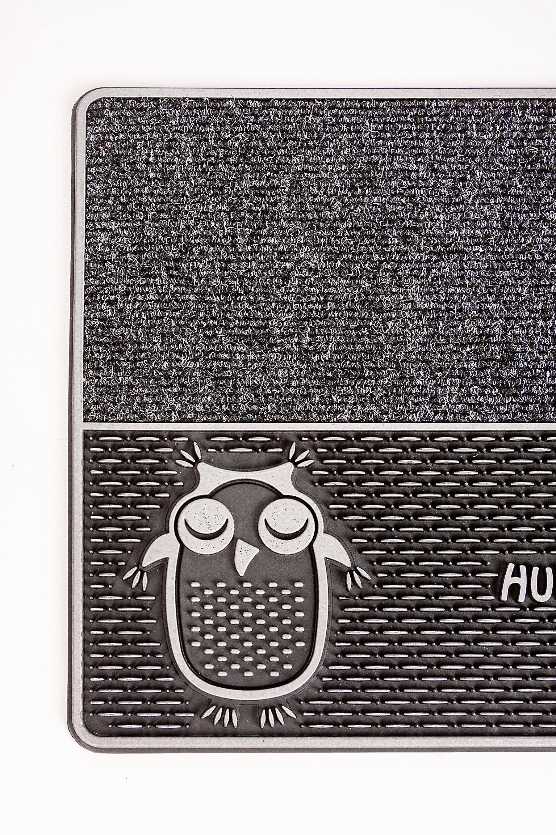 Home2Fashion Mat DC Clean Eulen Vuilafstotende mat, motief uil, robuust, geschikt voor binnen en buiten