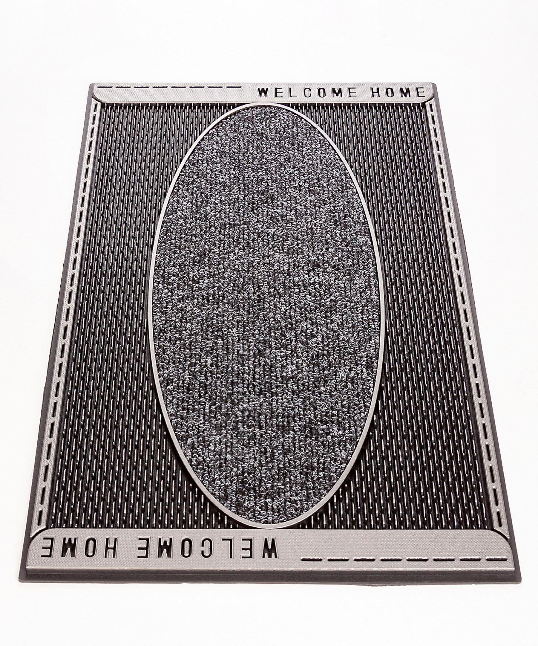 Home2Fashion Mat DC Clean Welliton, Welcome Vuilafstotende mat, met tekst, robuust, geschikt voor binnen en buiten