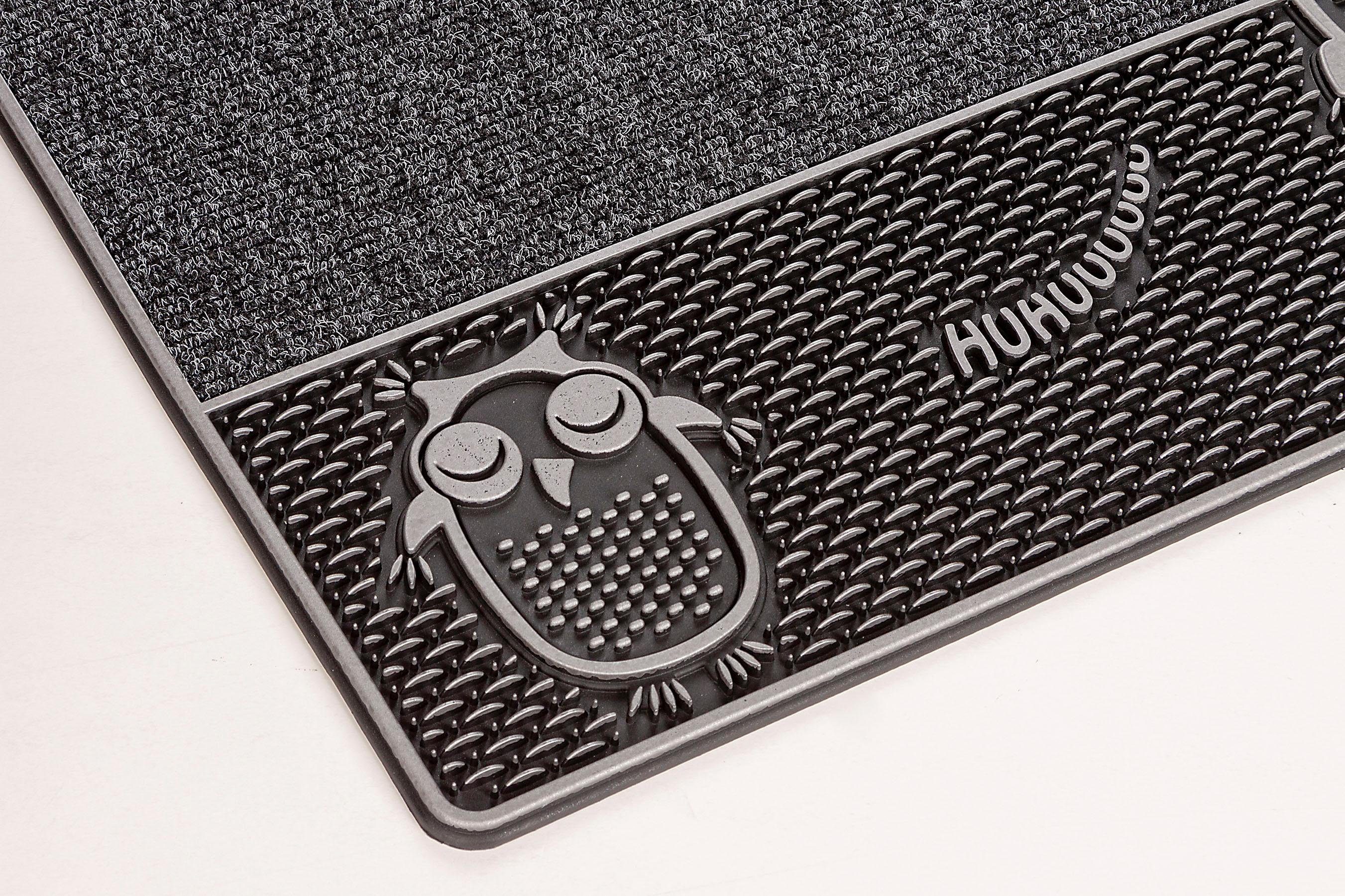 Home2Fashion Mat DC Clean Eulen Vuilafstotende mat, motief uil, robuust, geschikt voor binnen en buiten