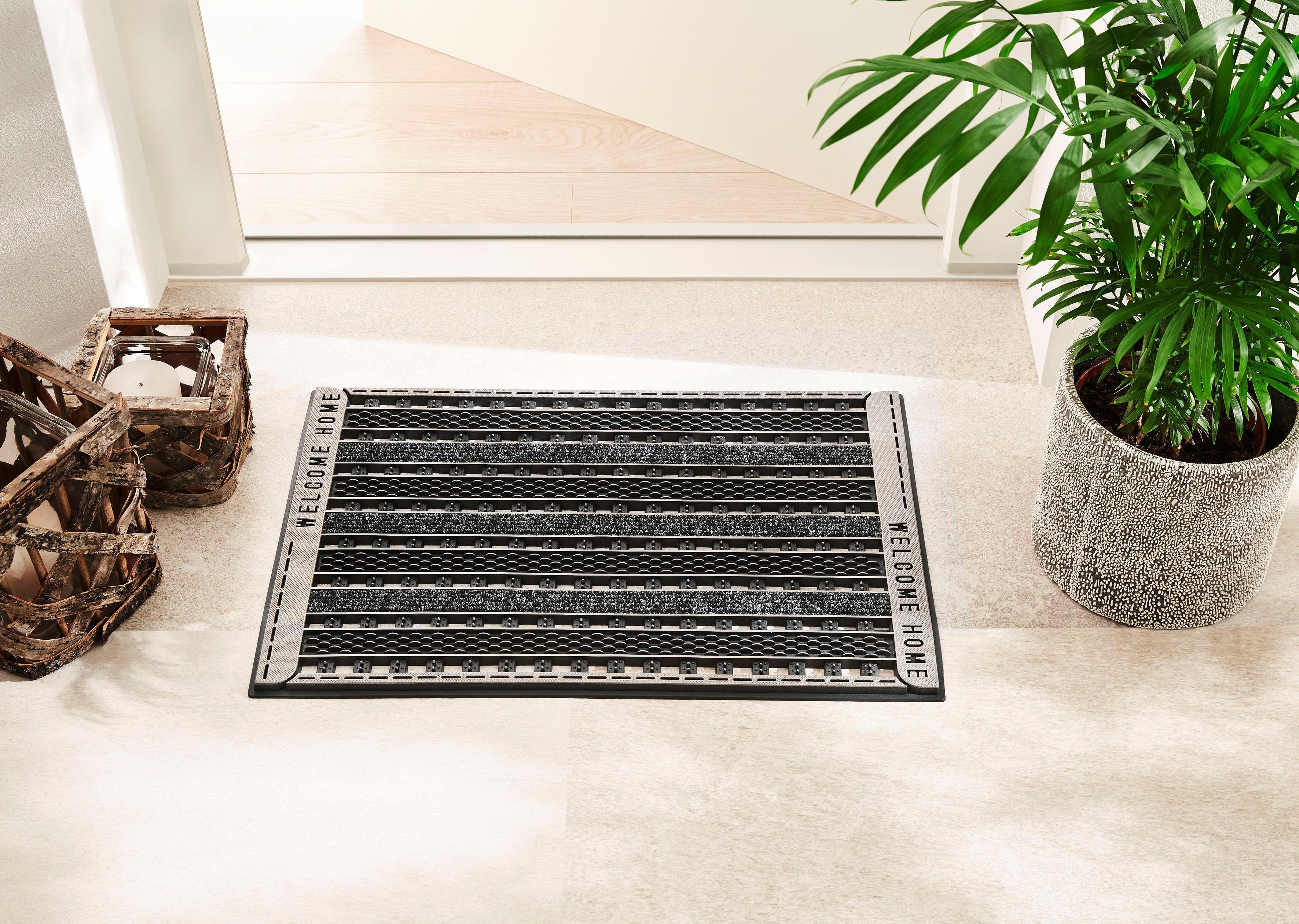Home2Fashion Mat GC Clean Griddie Vuilafstotende mat, met tekst, robuust, geschikt voor binnen en buiten