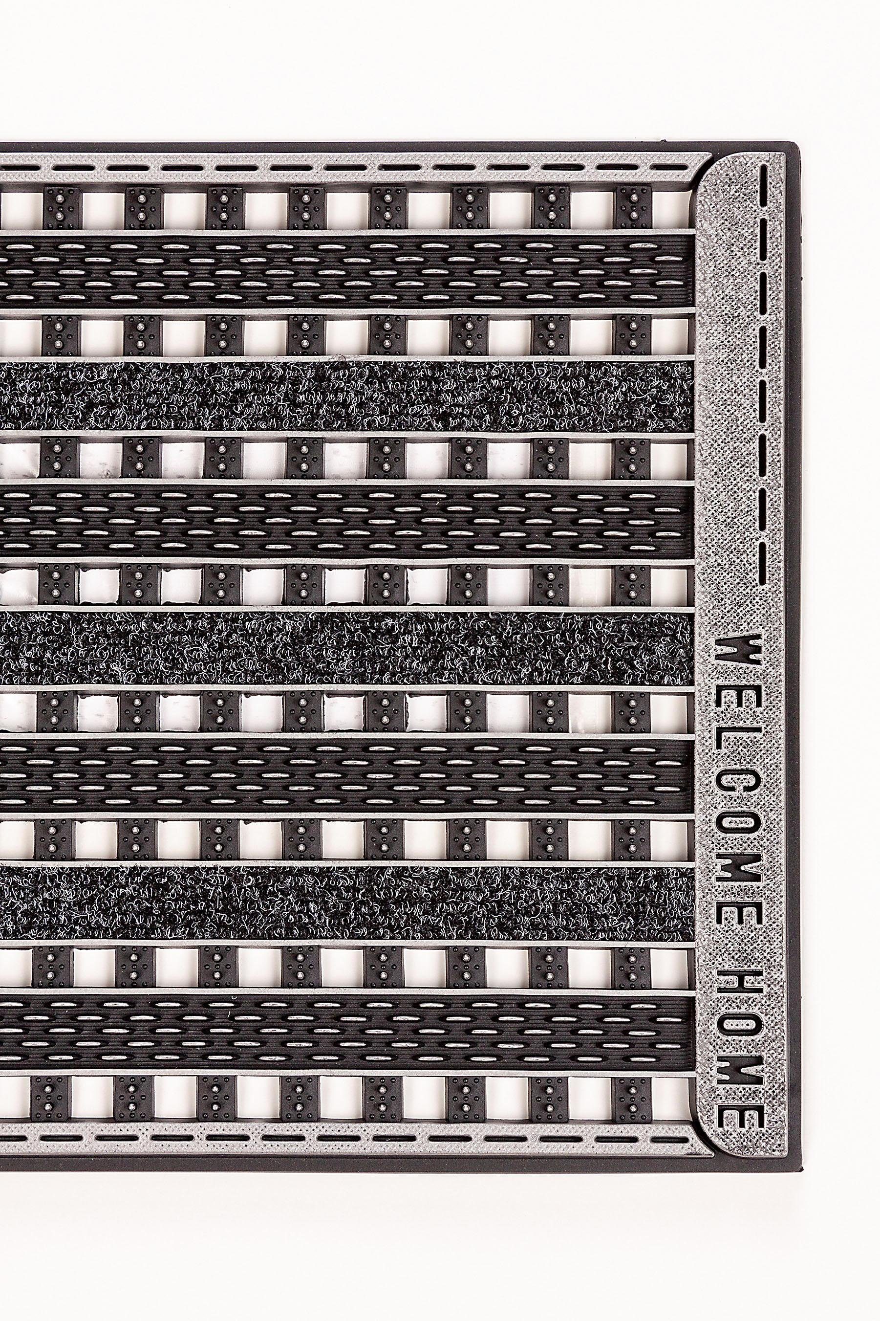 Home2Fashion Mat GC Clean Griddie Vuilafstotende mat, met tekst, robuust, geschikt voor binnen en buiten