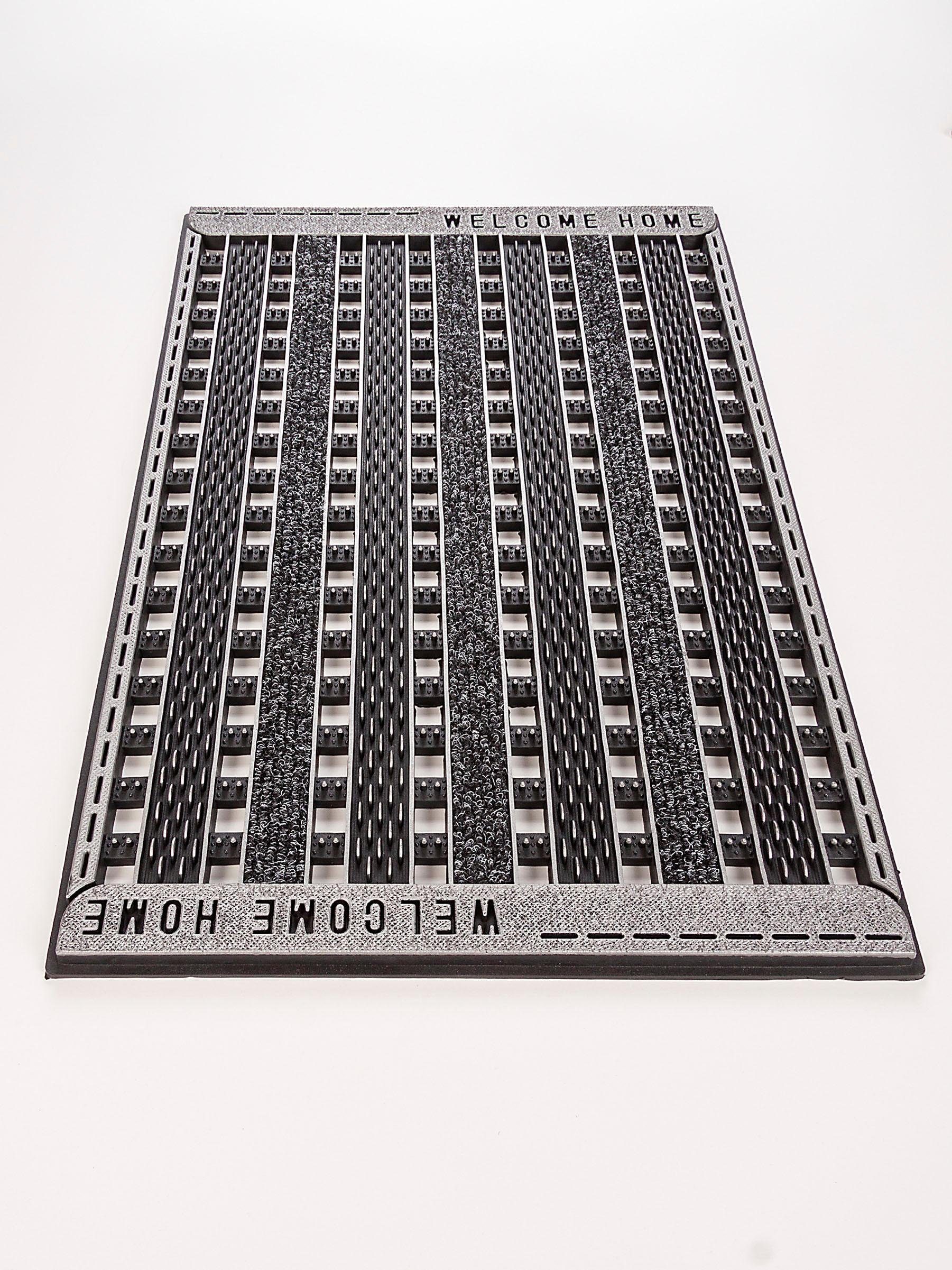 Home2Fashion Mat GC Clean Griddie Vuilafstotende mat, met tekst, robuust, geschikt voor binnen en buiten