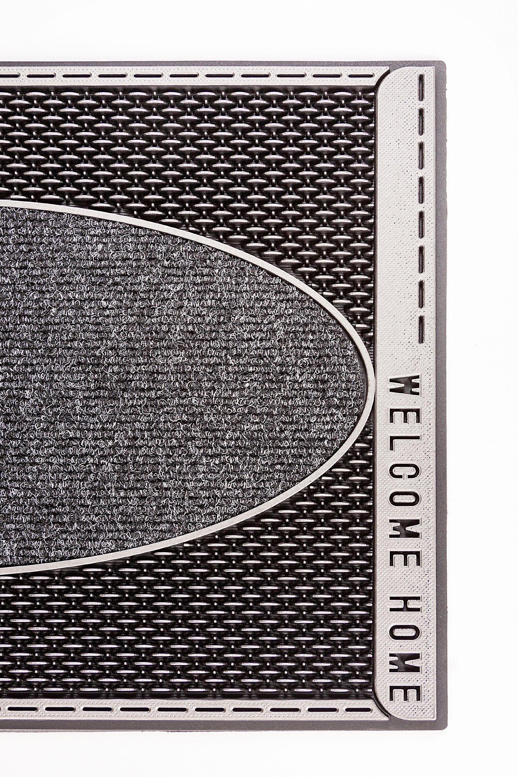 Home2Fashion Mat DC Clean Welliton, Welcome Vuilafstotende mat, met tekst, robuust, geschikt voor binnen en buiten