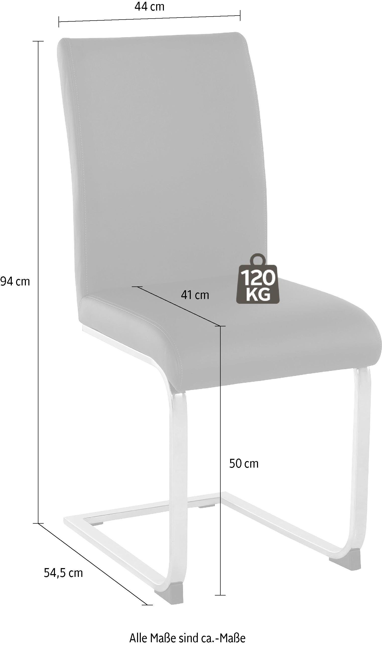 Home affaire Vrijdragende stoel Charissa Bekleding in verschillende kwaliteiten, maximaal vermogen 120 kg (set, 2 stuks)