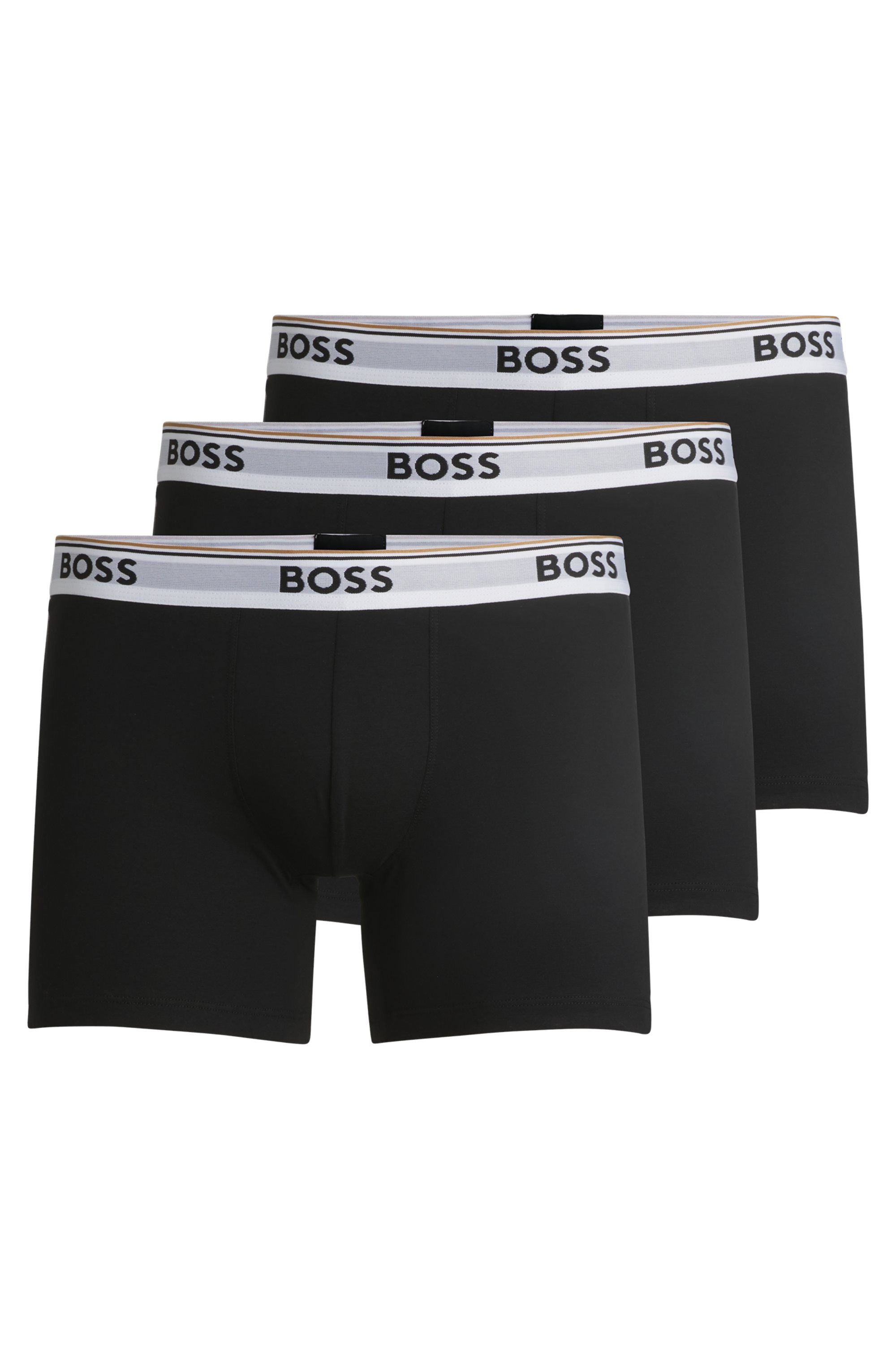 BOSS Lange boxershort BRIEF 3 PACK met in kleur bijpassende weefband (3 stuks)